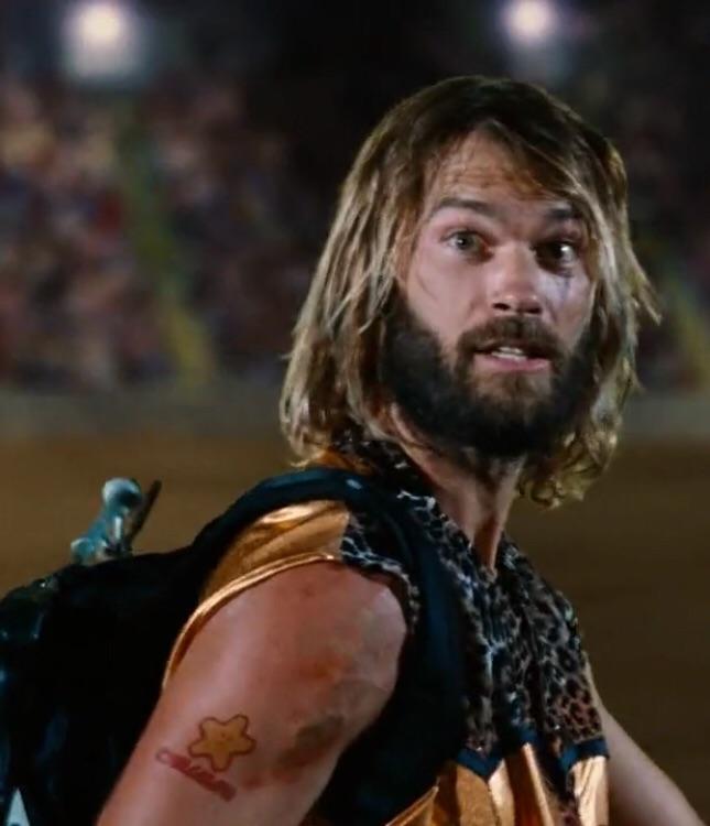 In idiocracy(2006) Beef supreme has a Carl’s Jr. tattoo on his right