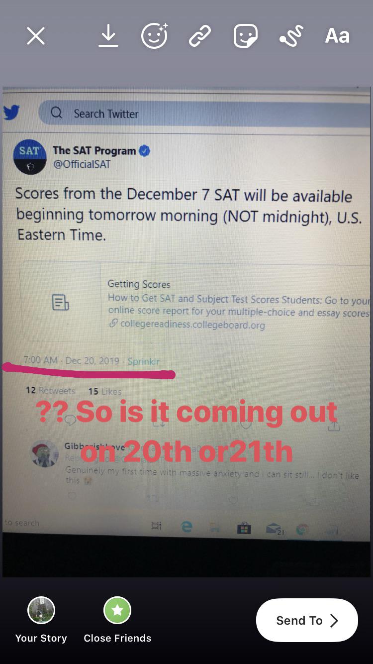 It says the scores are coming out tomorrow which is 21th. Is it because