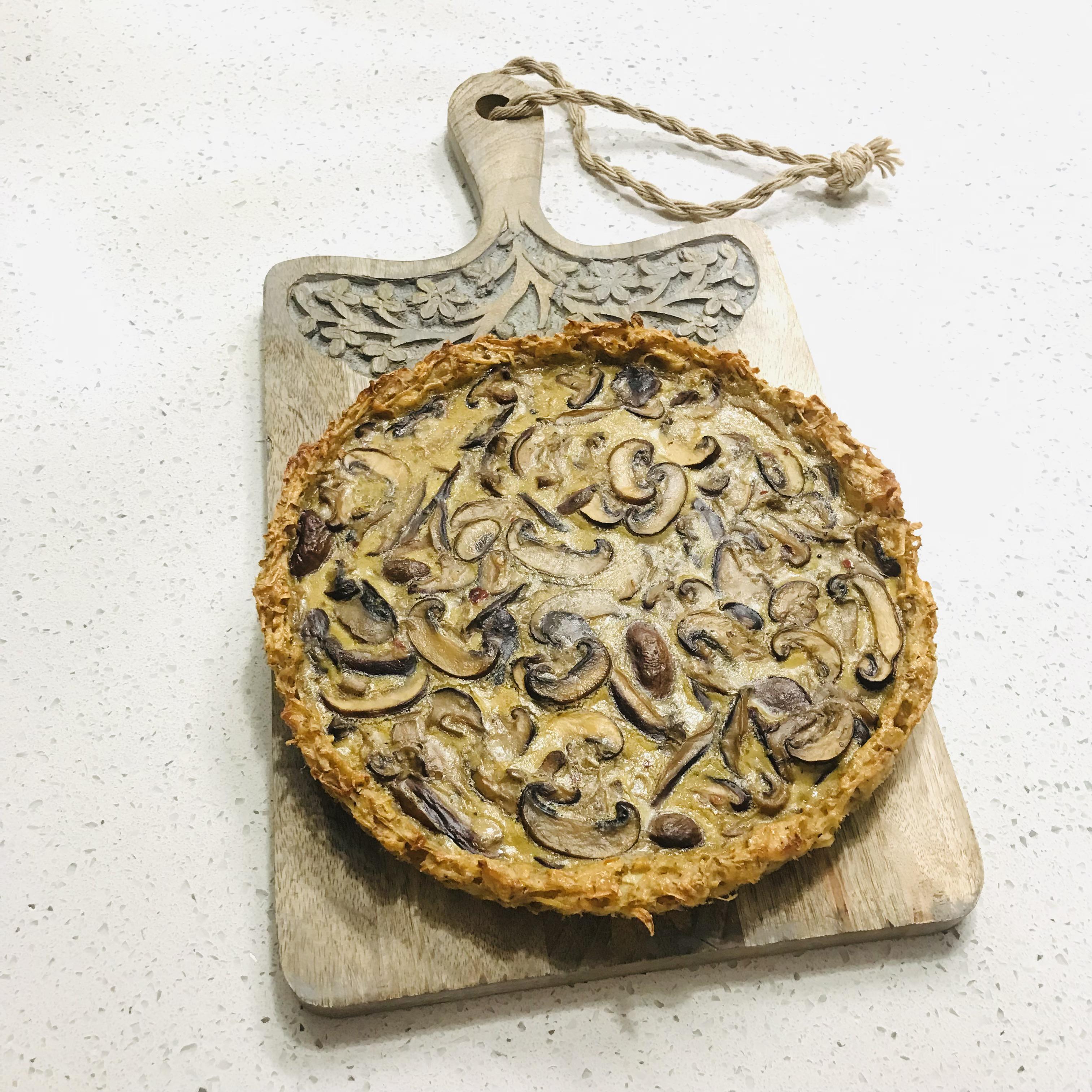 Shiitake and Portbello mushroom tart with gruyere and truffle goat