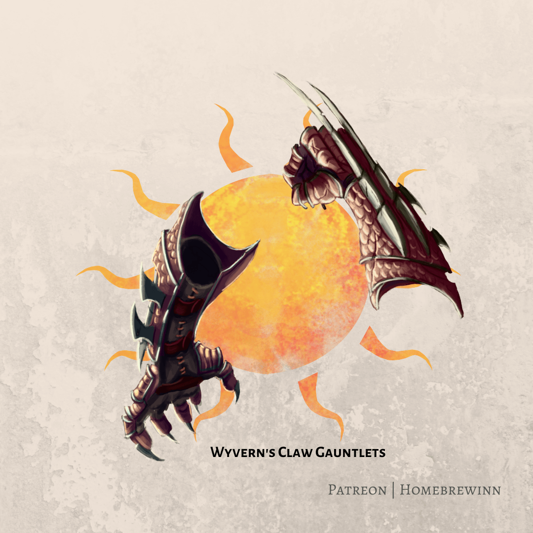 [OC] Wyvern's Claw Gauntlets r/DnD