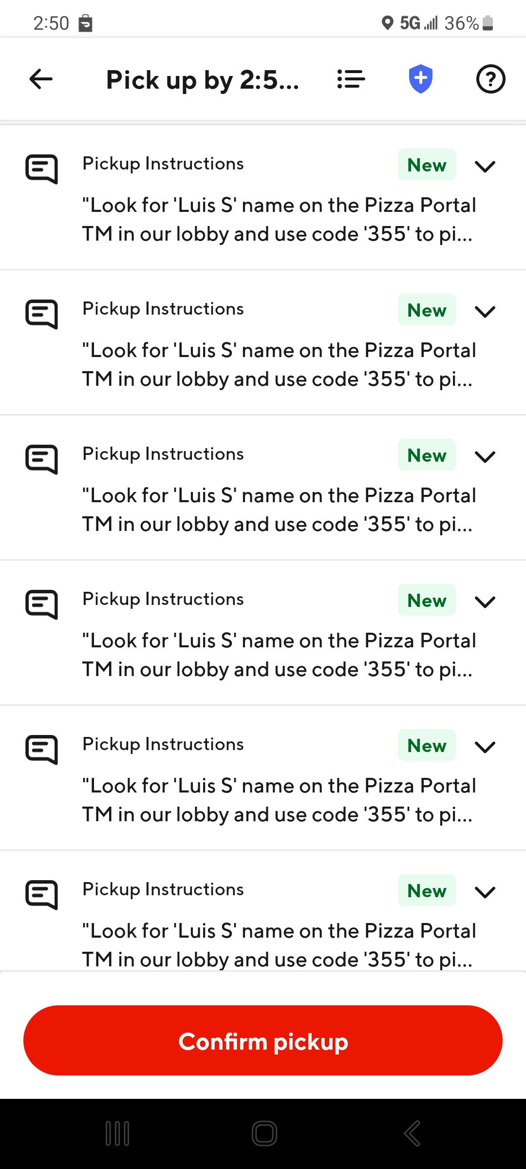 pickup instructions r/doordash