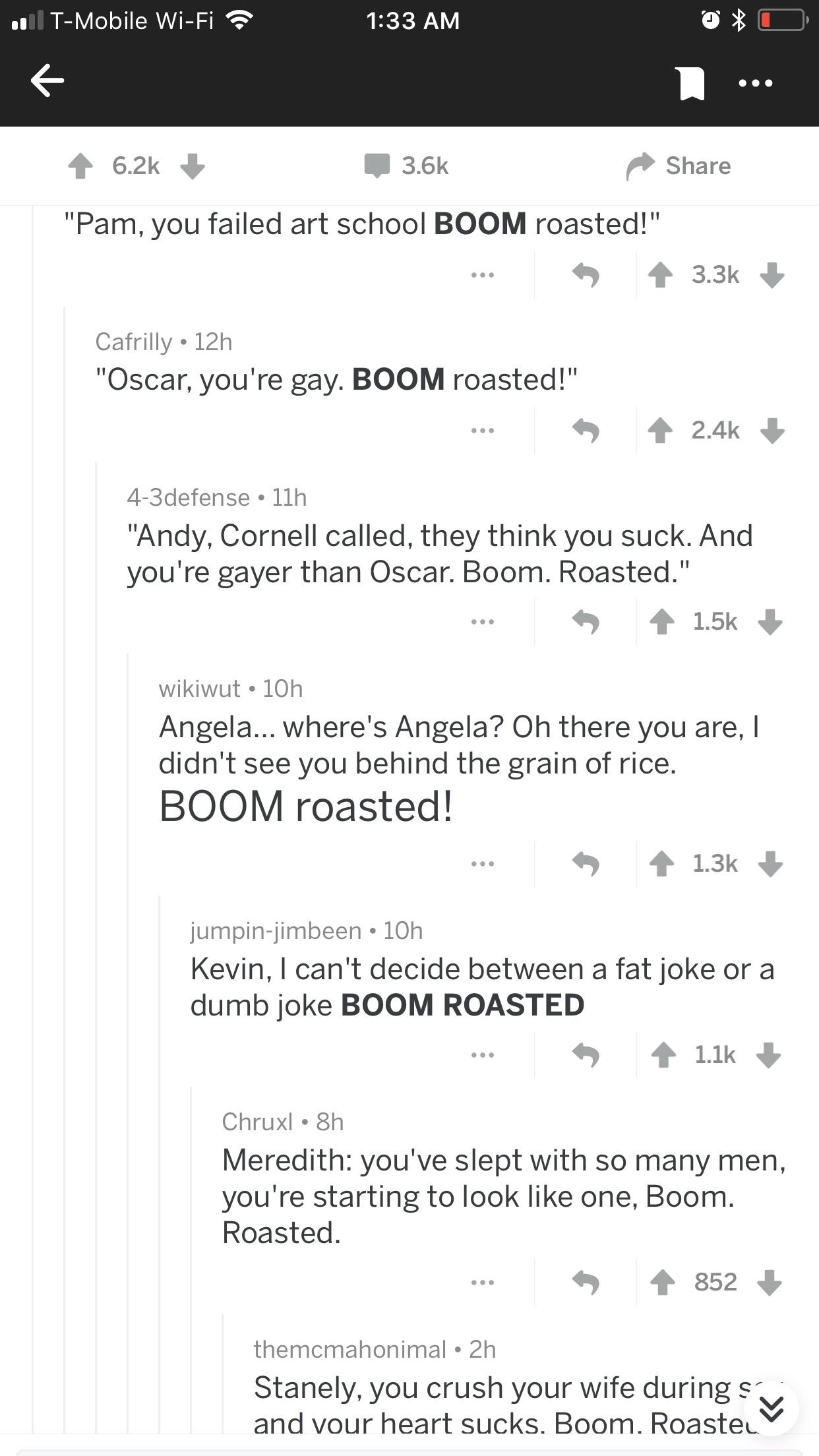 Michael’s BOOM Roasted!!! monologue found in a thread r/DunderMifflin