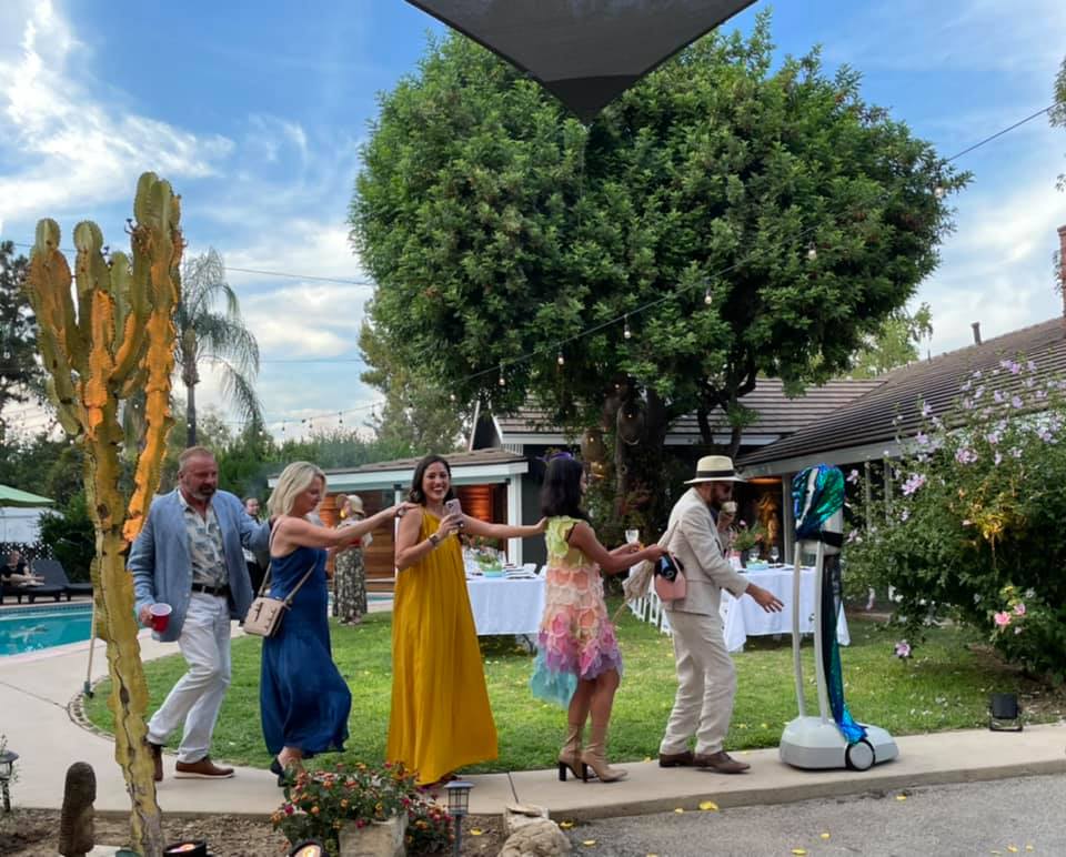 Backyard wedding conga line led by a telepresence robot r/pics