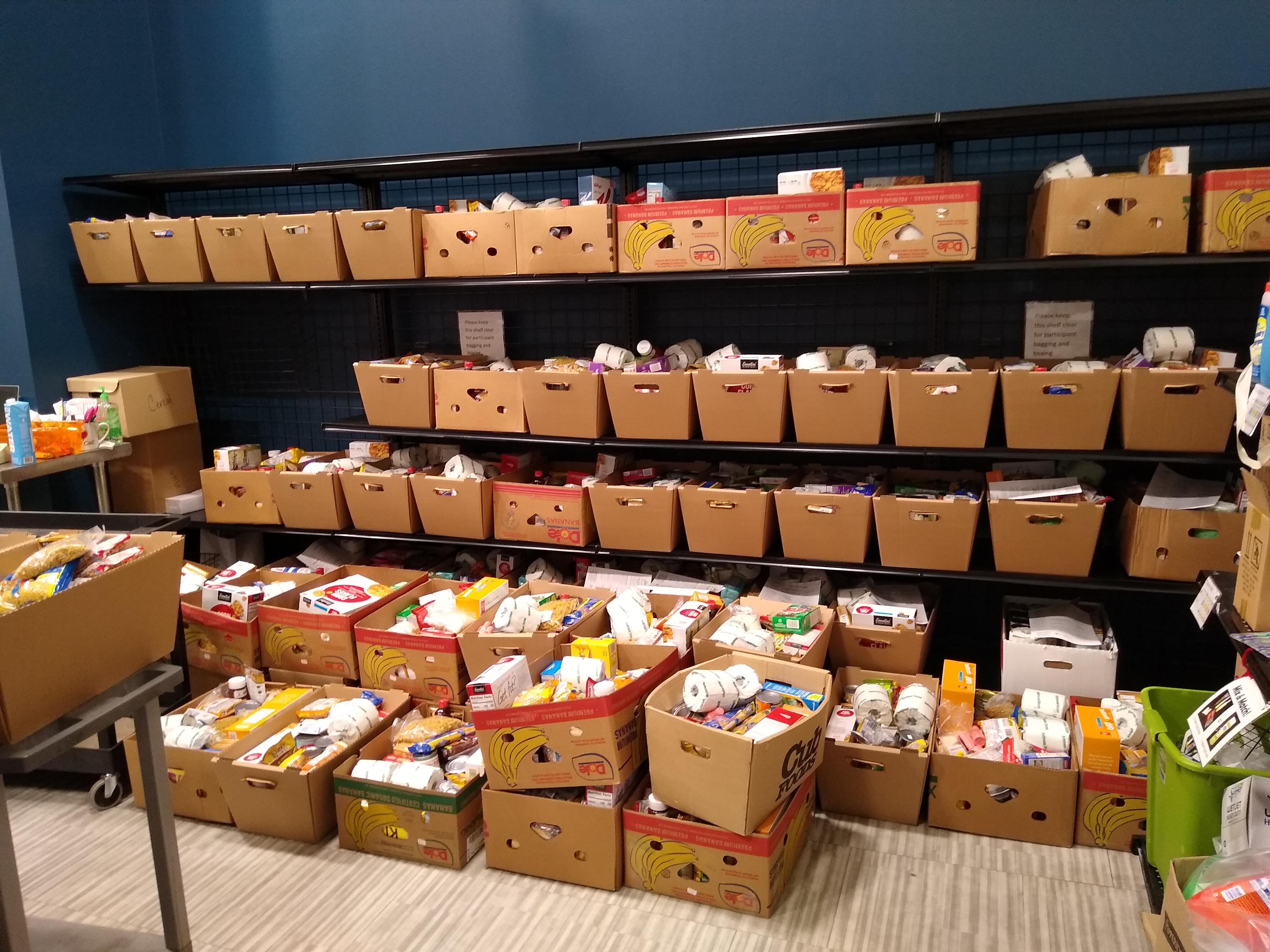 90 minutes of packing boxes at a food pantry near my apartment. It's