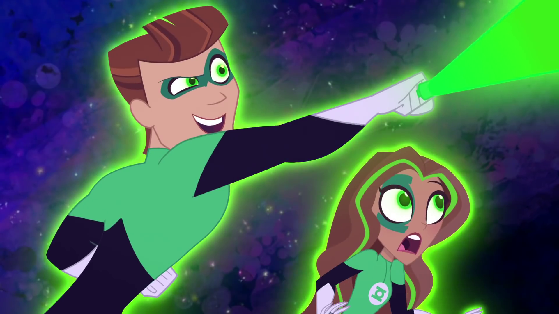 Hal Jordan showing off to Jessica Cruz [Green Lantern] [DC Super Hero