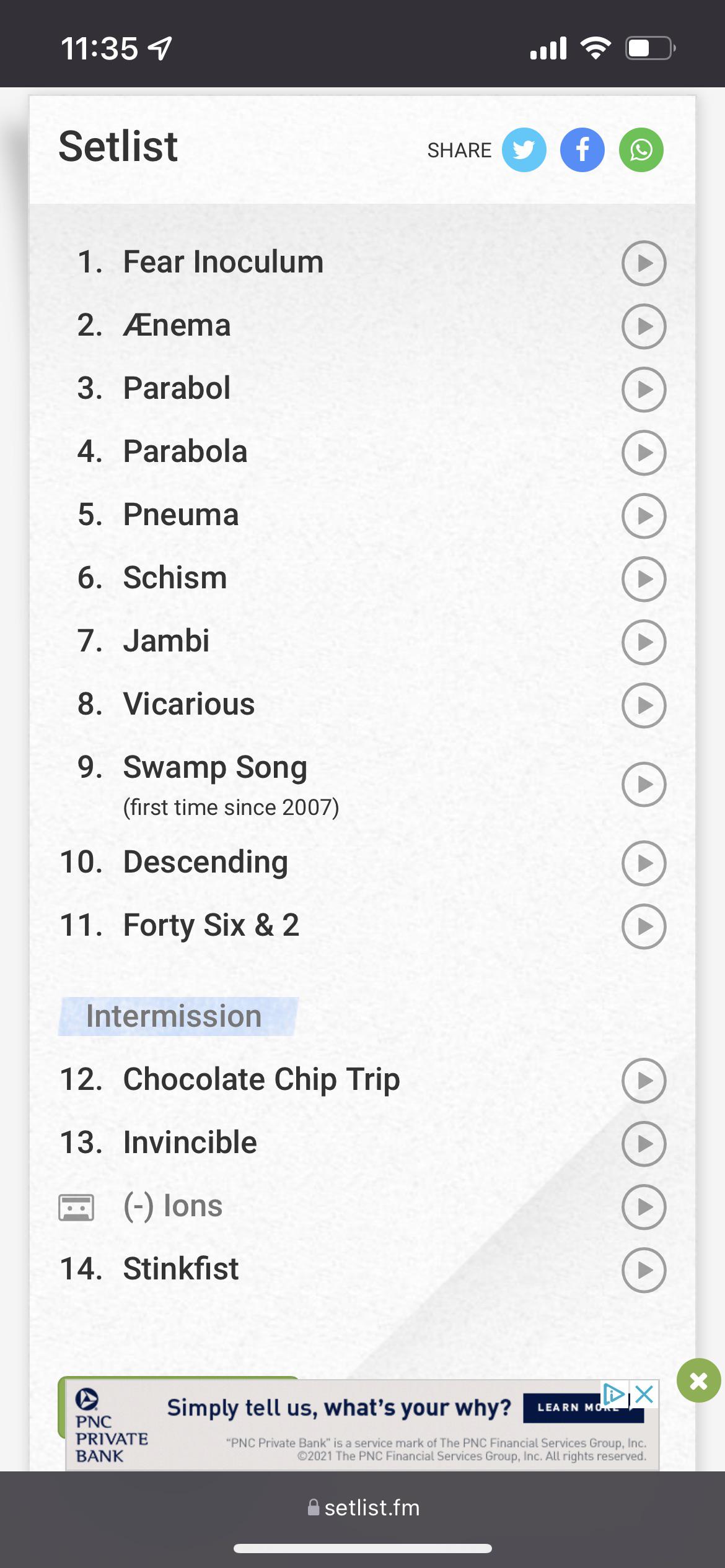 First Tool show ever. Philly 2019. I think I did ok with the set list