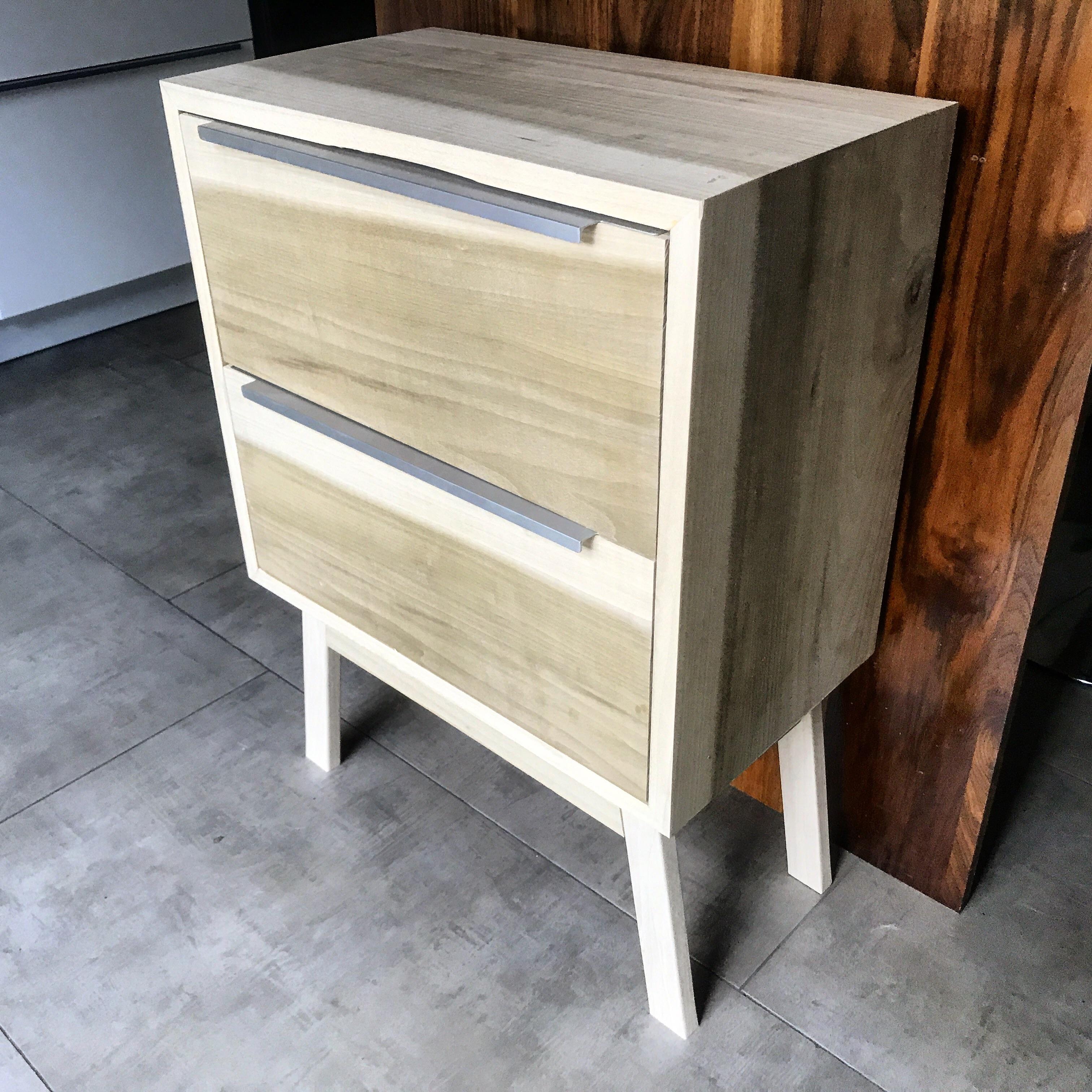 My first nightstand, poplar. Gonna try to sunstain to get the green out