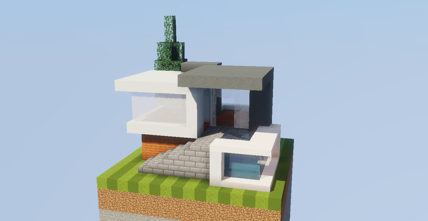 Minecraft Modern House One Chunk Minecraft Land
