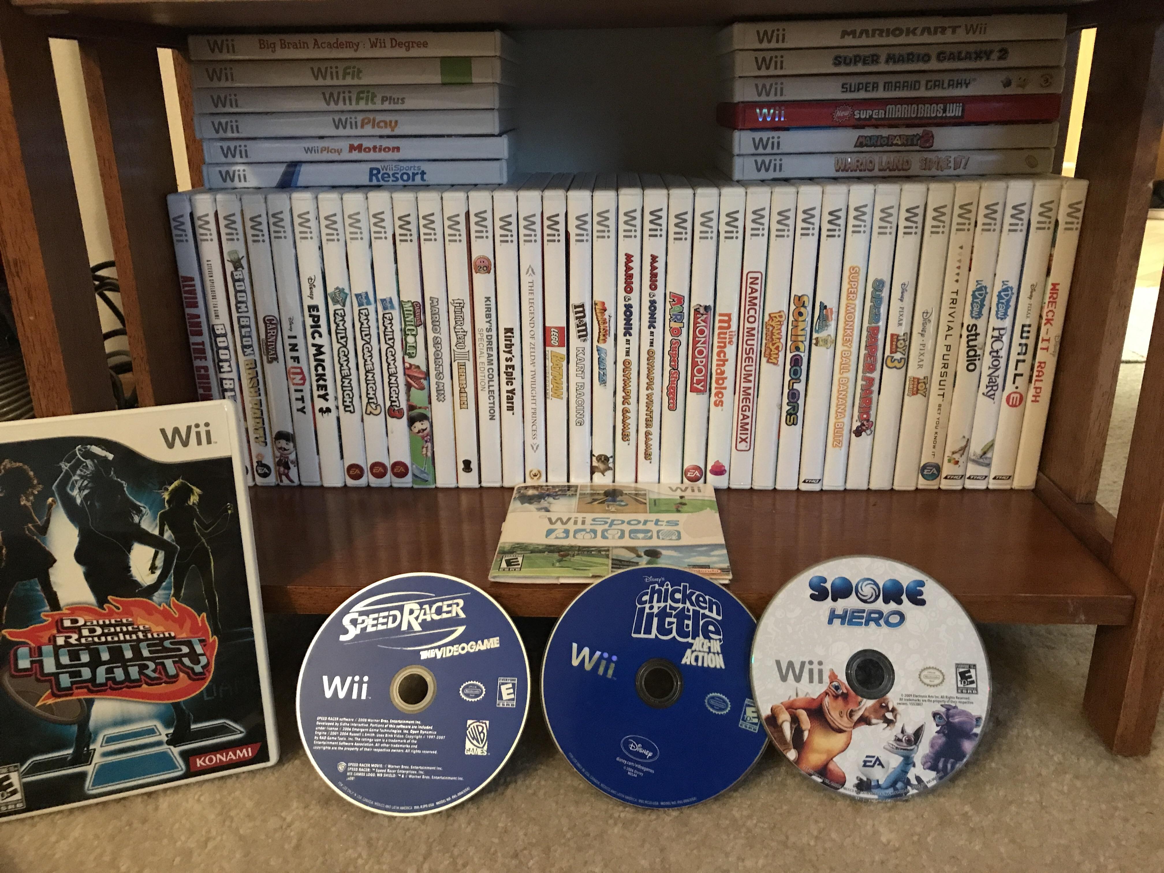 Here’s my current amateur collection of Wii games a fairly amiable