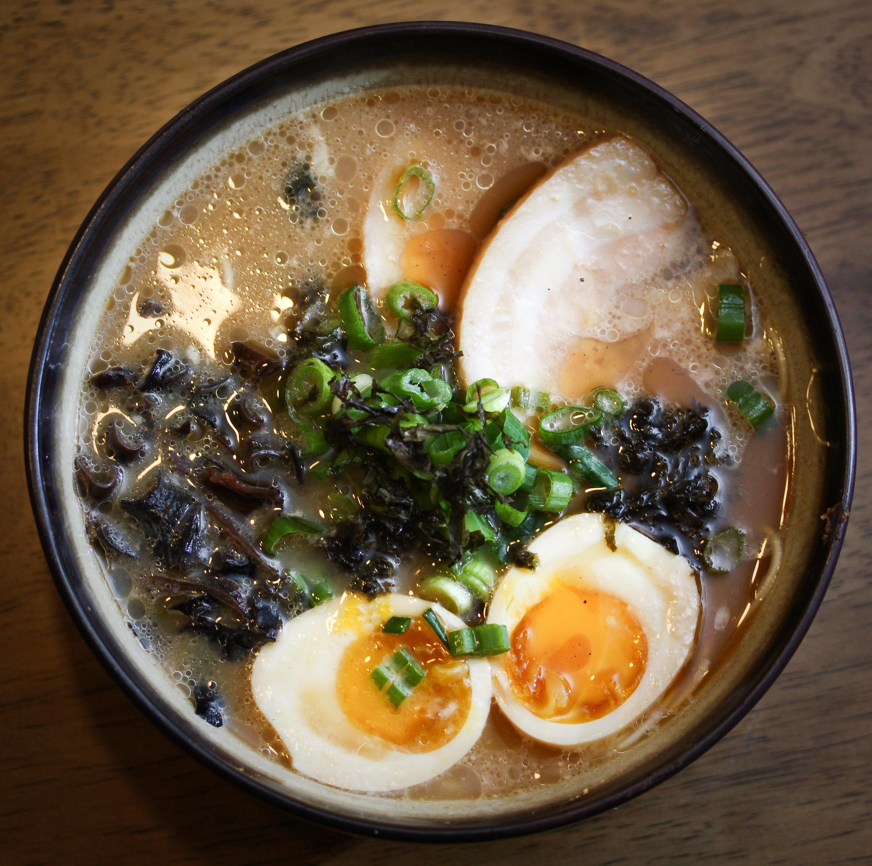 Tonkatsu Ramen with Sous Vide Chashu, Ajitsuke Tamago, Wood Ear