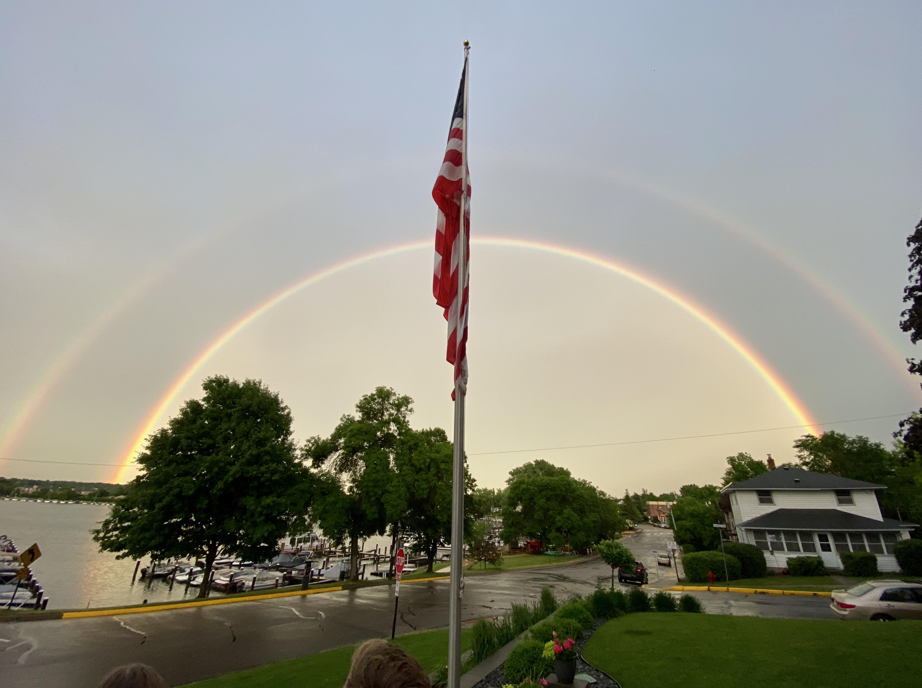 First full double rainbow I’ve ever seen r/pics