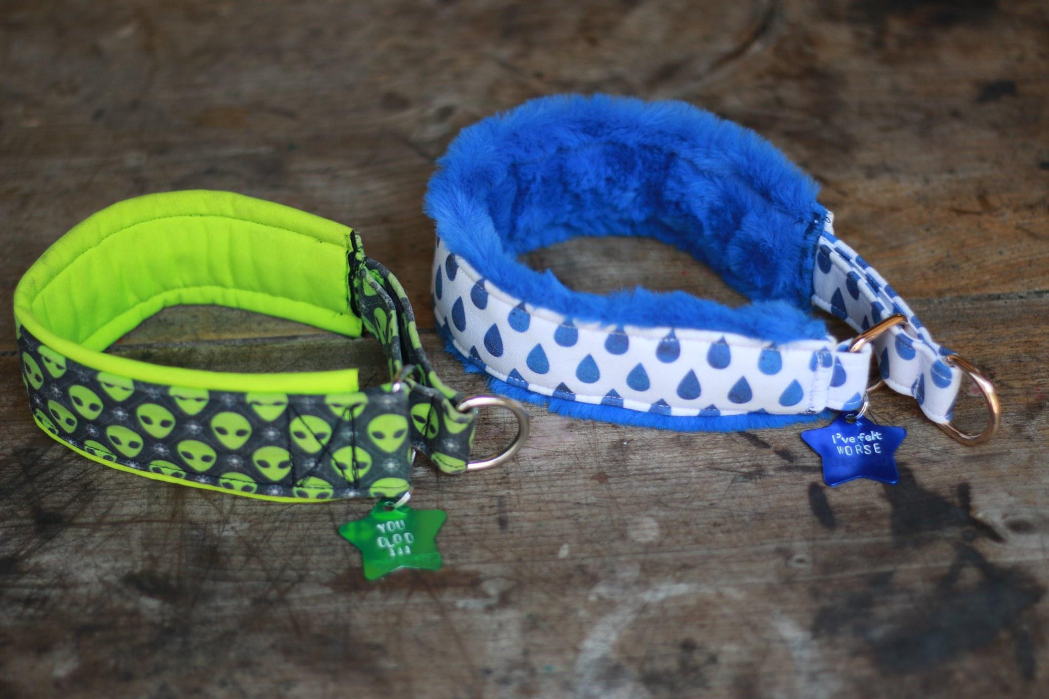 A dog collar maker I love (FIRE•Li) made these Peridot and Lapis dog