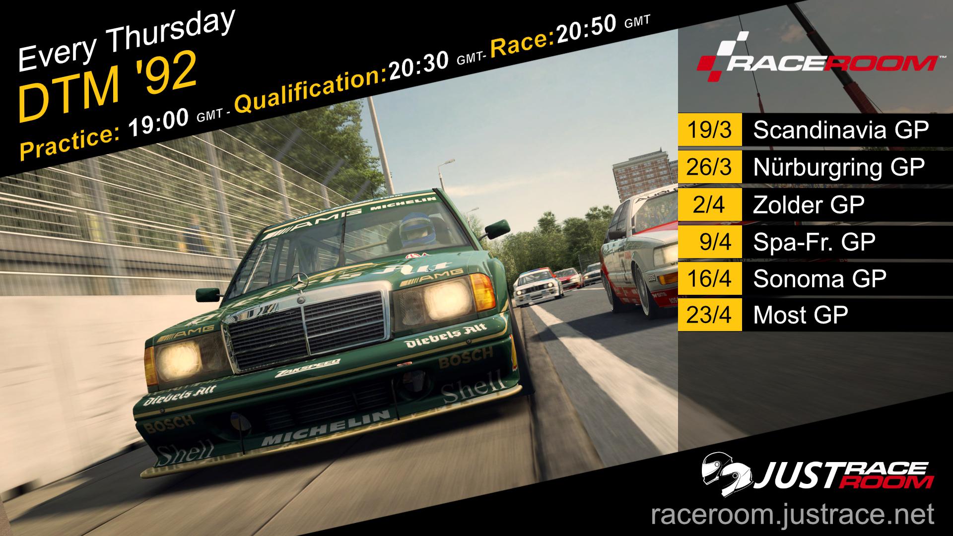Since ALL RACEROOM CONTENT IS FREE Tonight we start our DTM '92