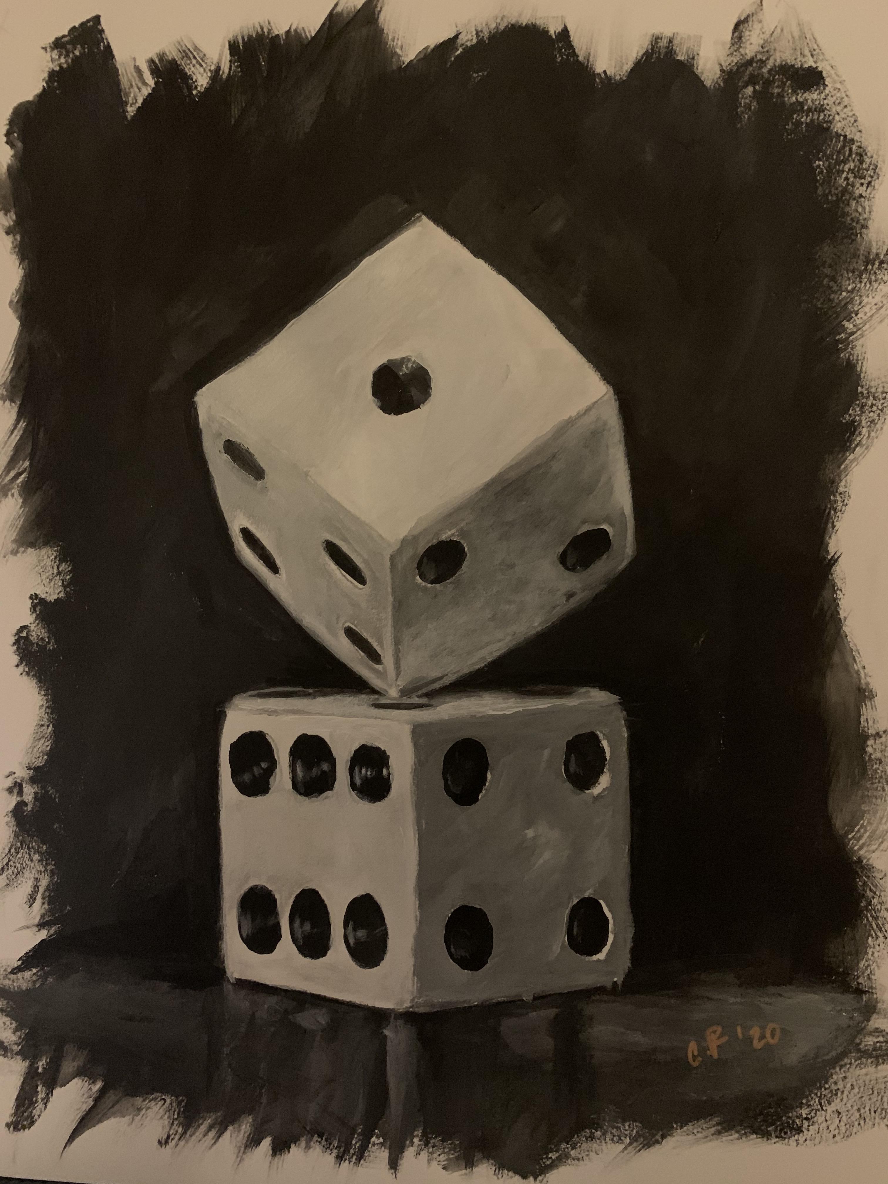 Dice; 14 x 17 , Mixed Media r/acrylics
