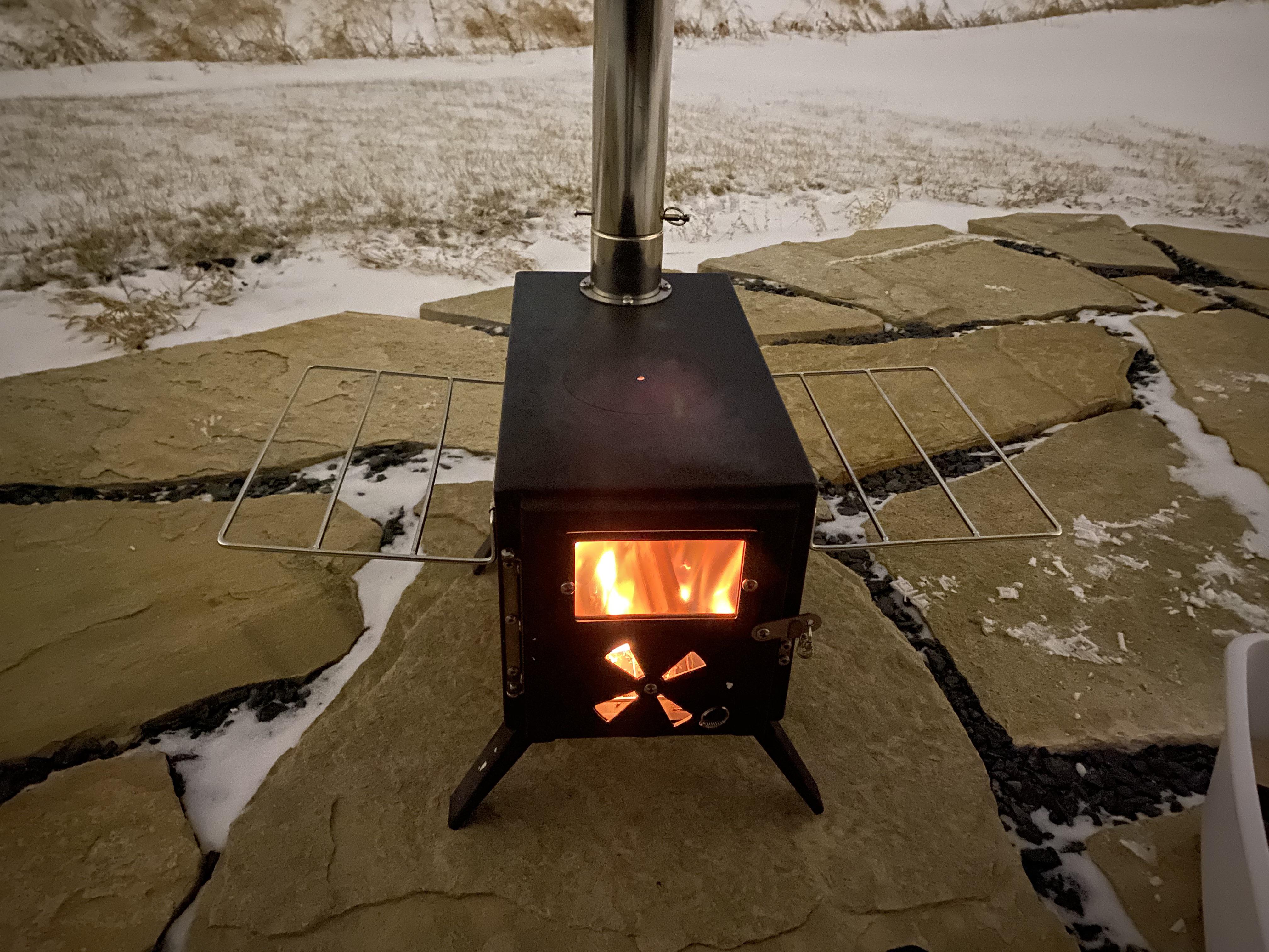 First test burn on my tent stove last night. Hopefully taking it out in