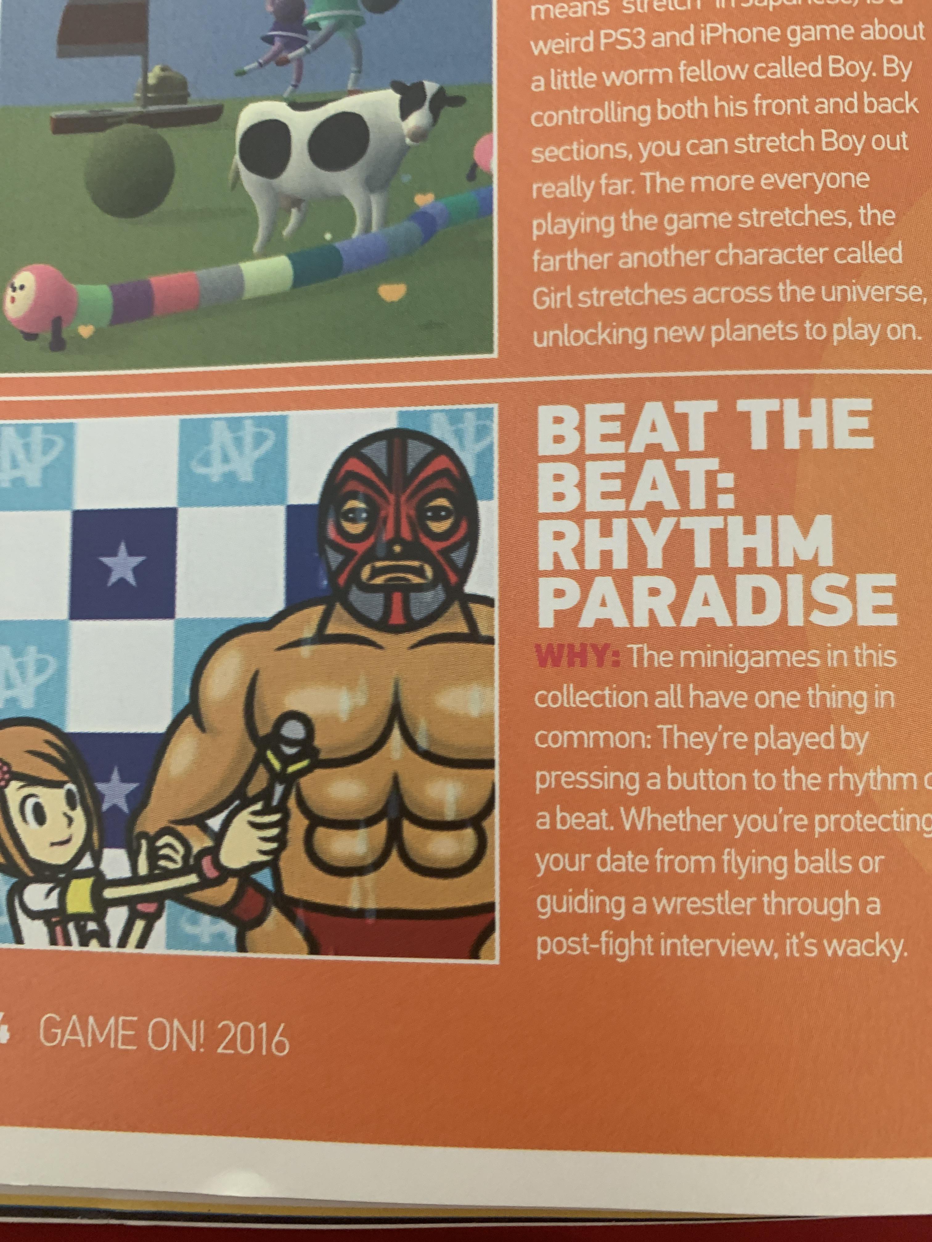 Was skimming through the “Game On! 2016” book and saw that rhythm heaven fever made it on the