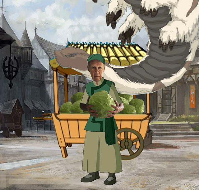 PsBattle Man holding a giant cabbage.