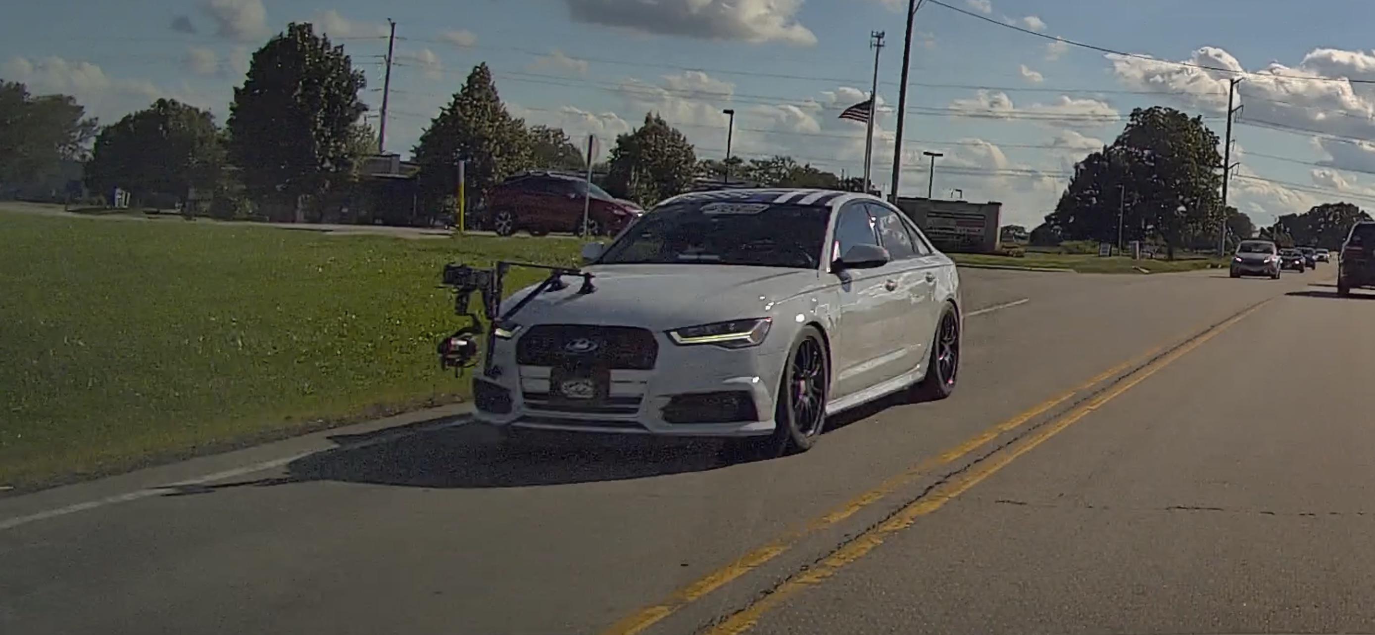 [Audi S6] The Cannonball Run record holder Audi being used as a camera