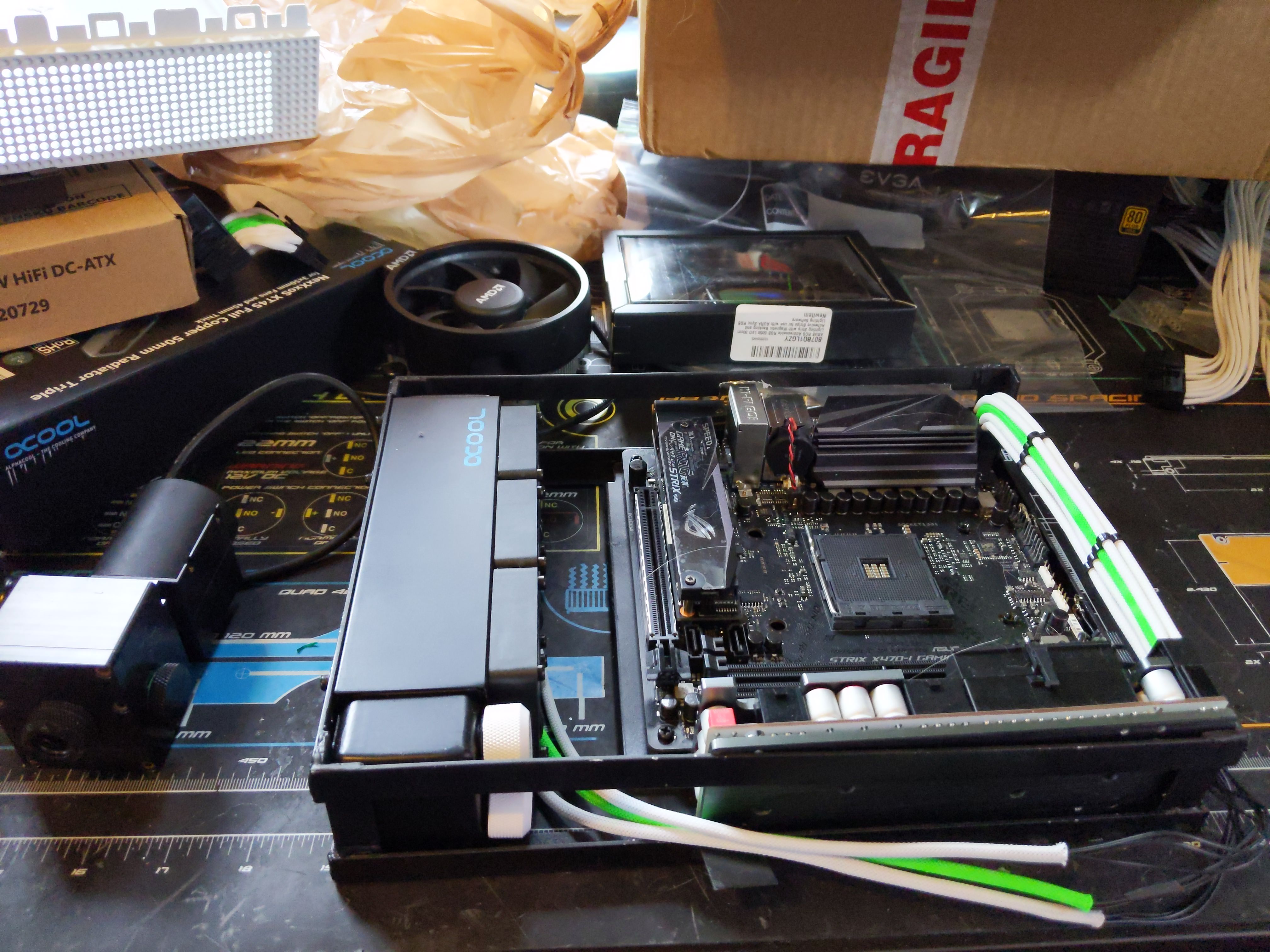 Cramming a full watercooled loop inside of an Xbox One S. Progress so