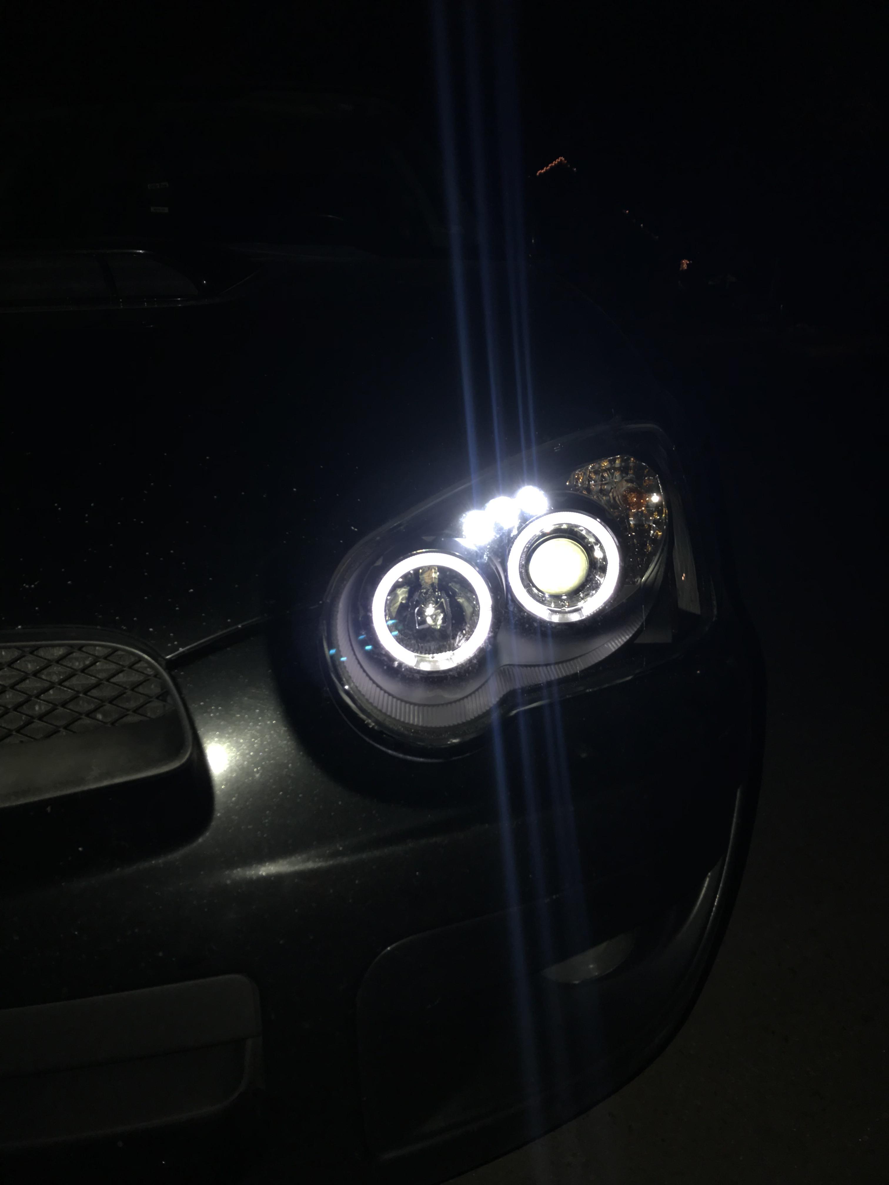 Loving the look of my new headlights at night r/subaru