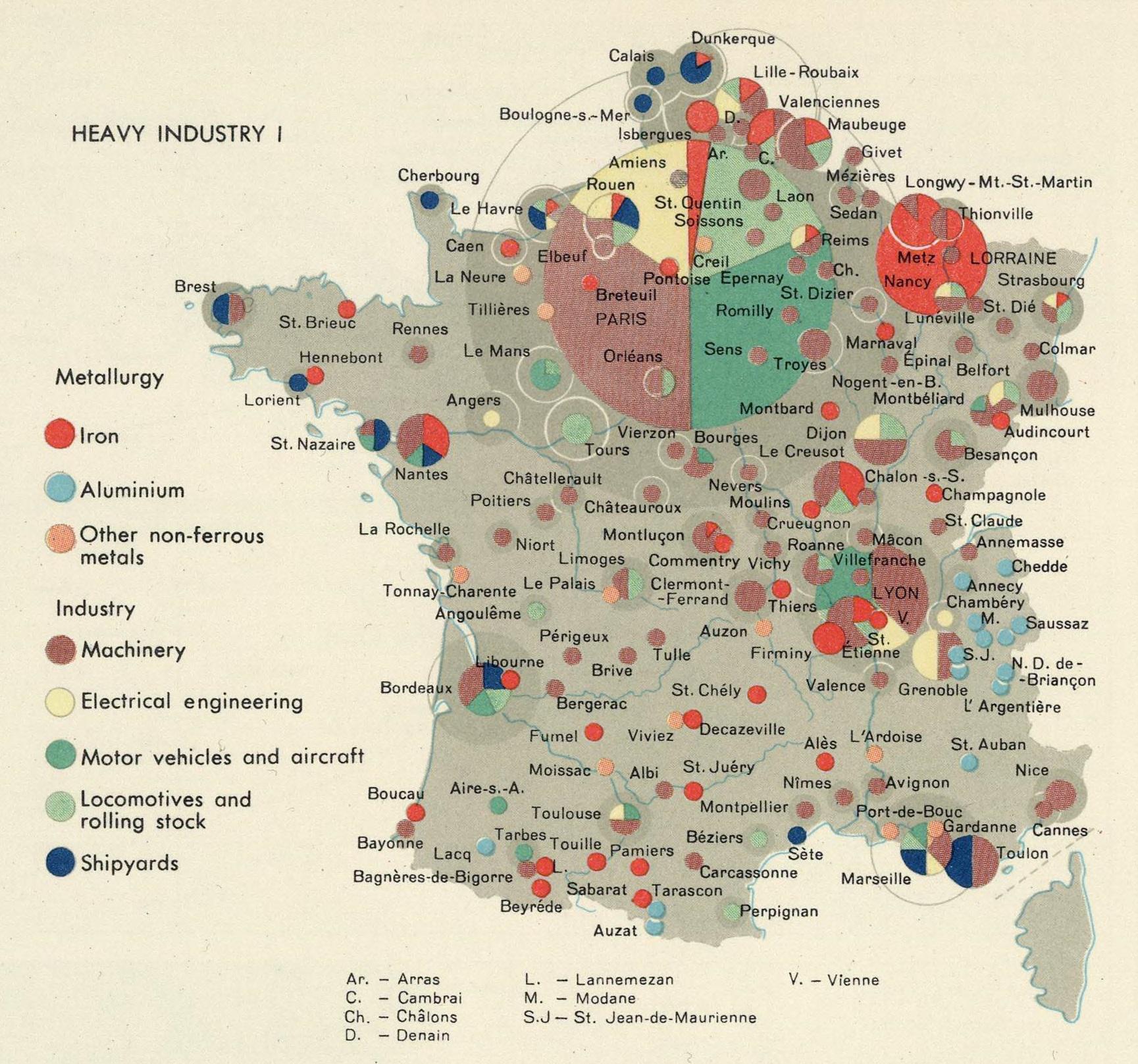 A 1960s Industry Map Showing Where Some Selected Heavy Industrious