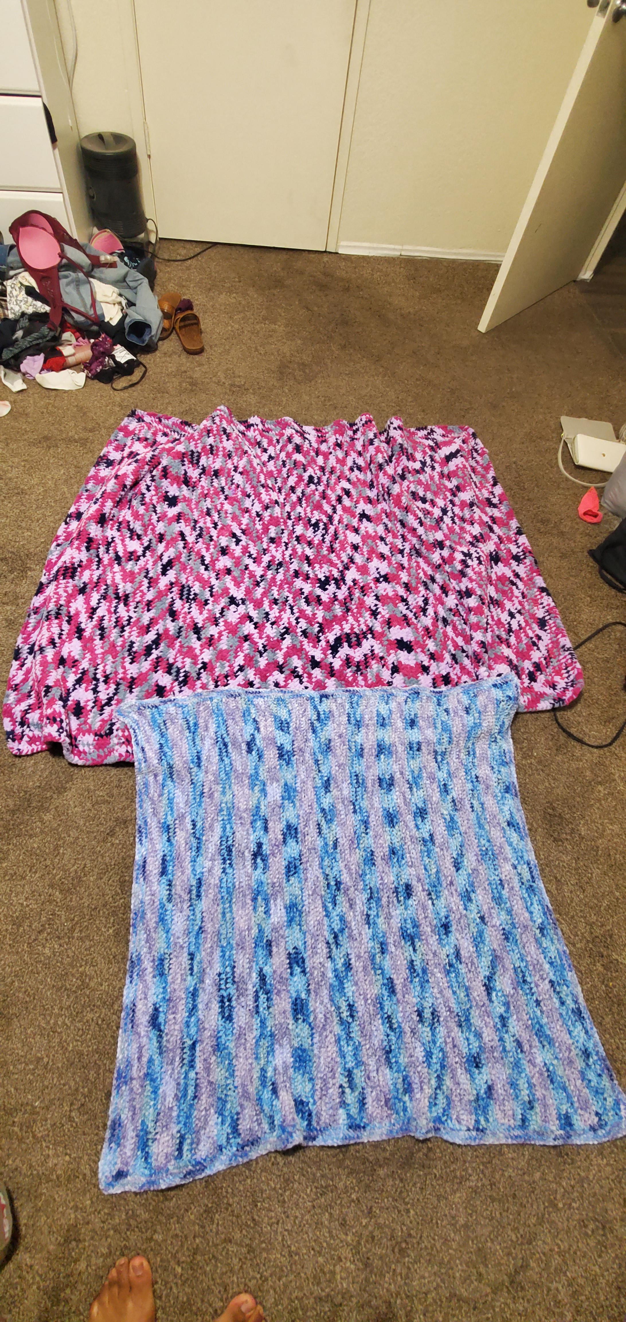 Completed two blankets since learning how to crochet this quarantine