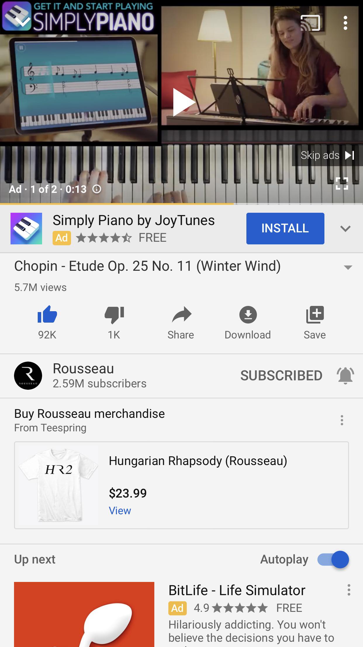 I got a simply piano ad on chopin’s winter wind etude. This is totally