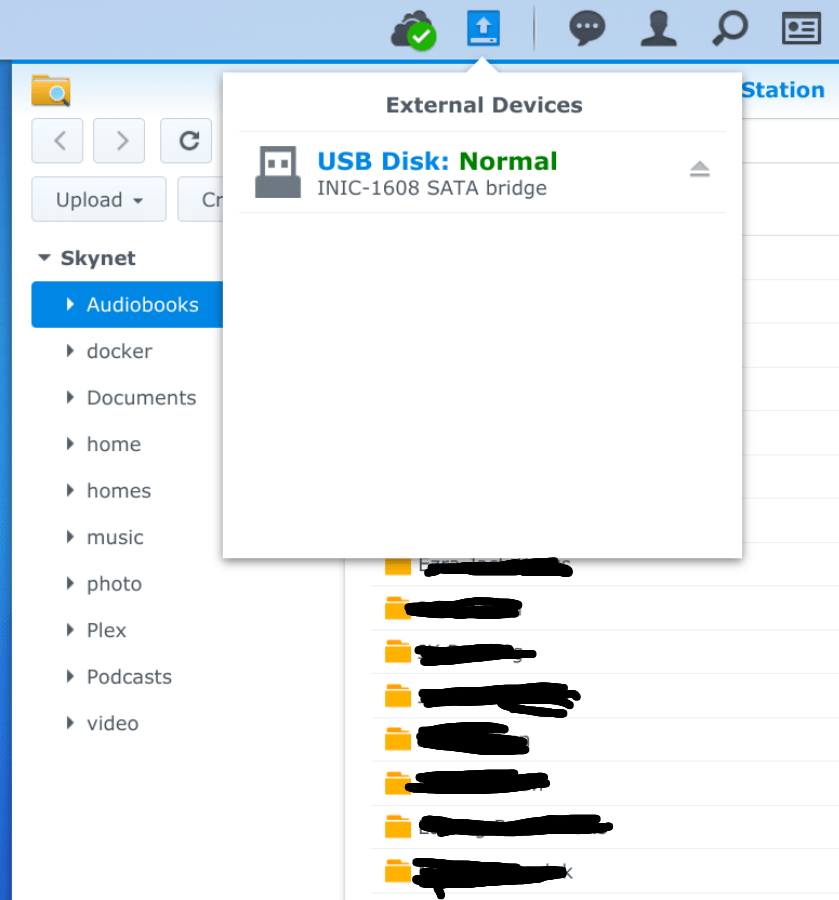 External HDD via USB shows up under "external devices" but not in File