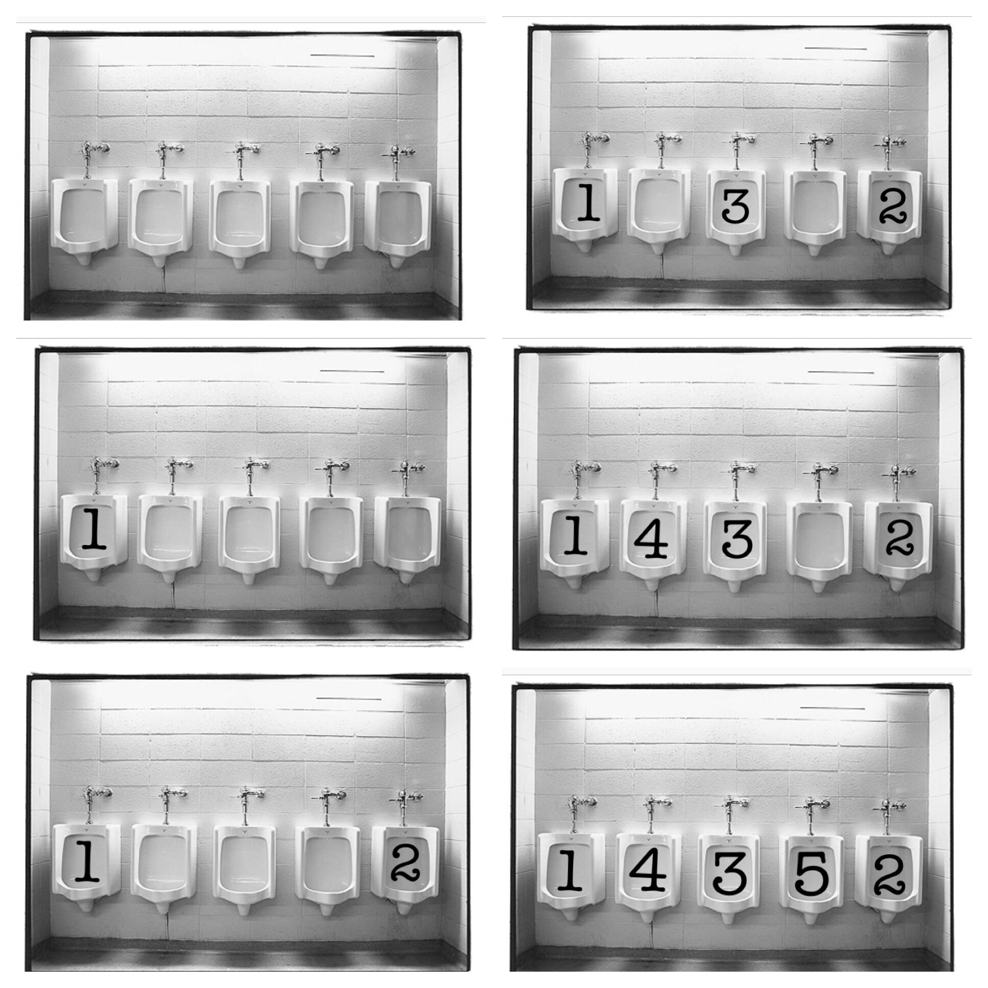 Proper Urinal Etiquetteassuming the door is on the right. r/funny