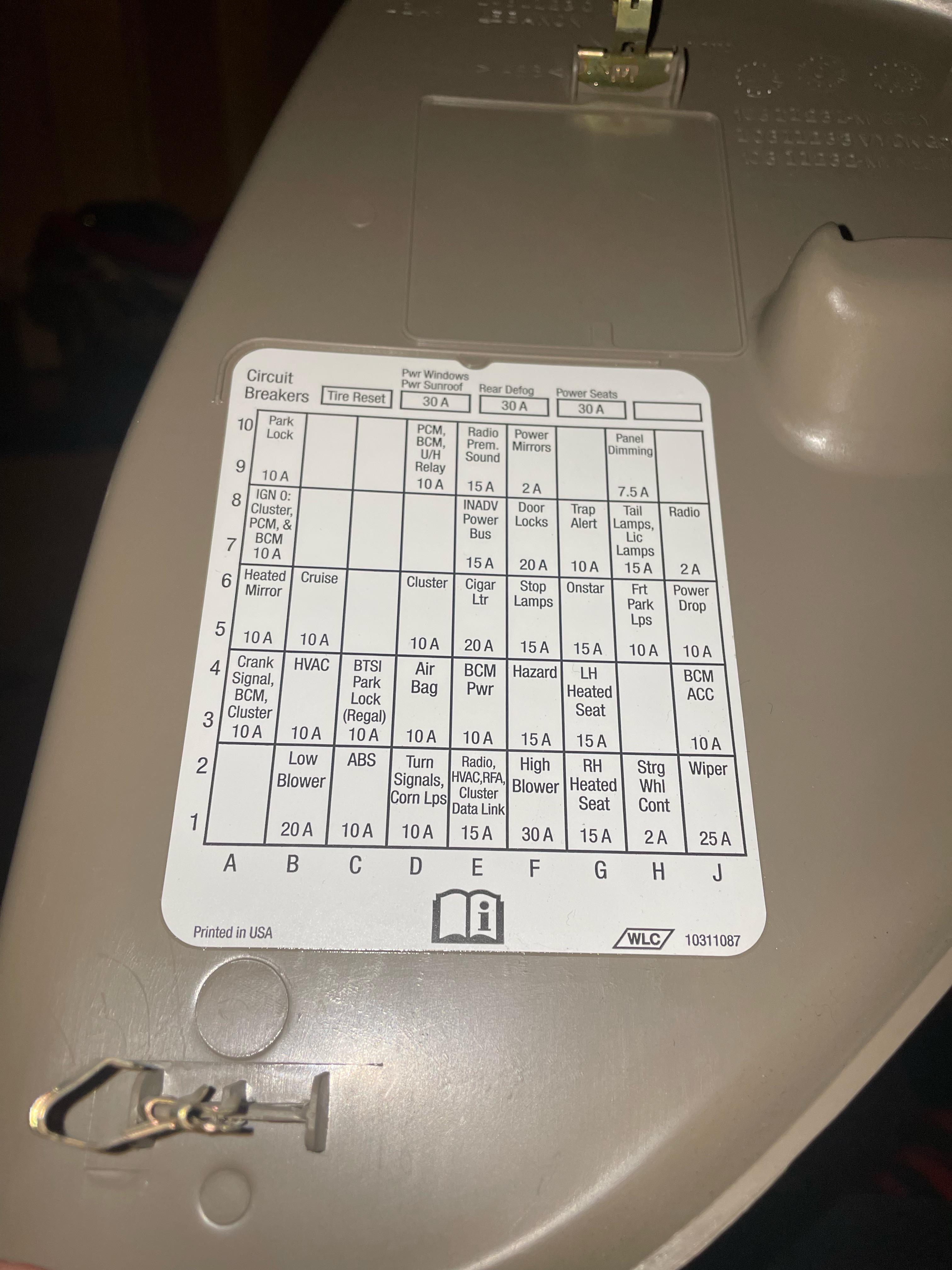 Which of these Is The Interior Light Fuse For A 2003 Buick Century? : r