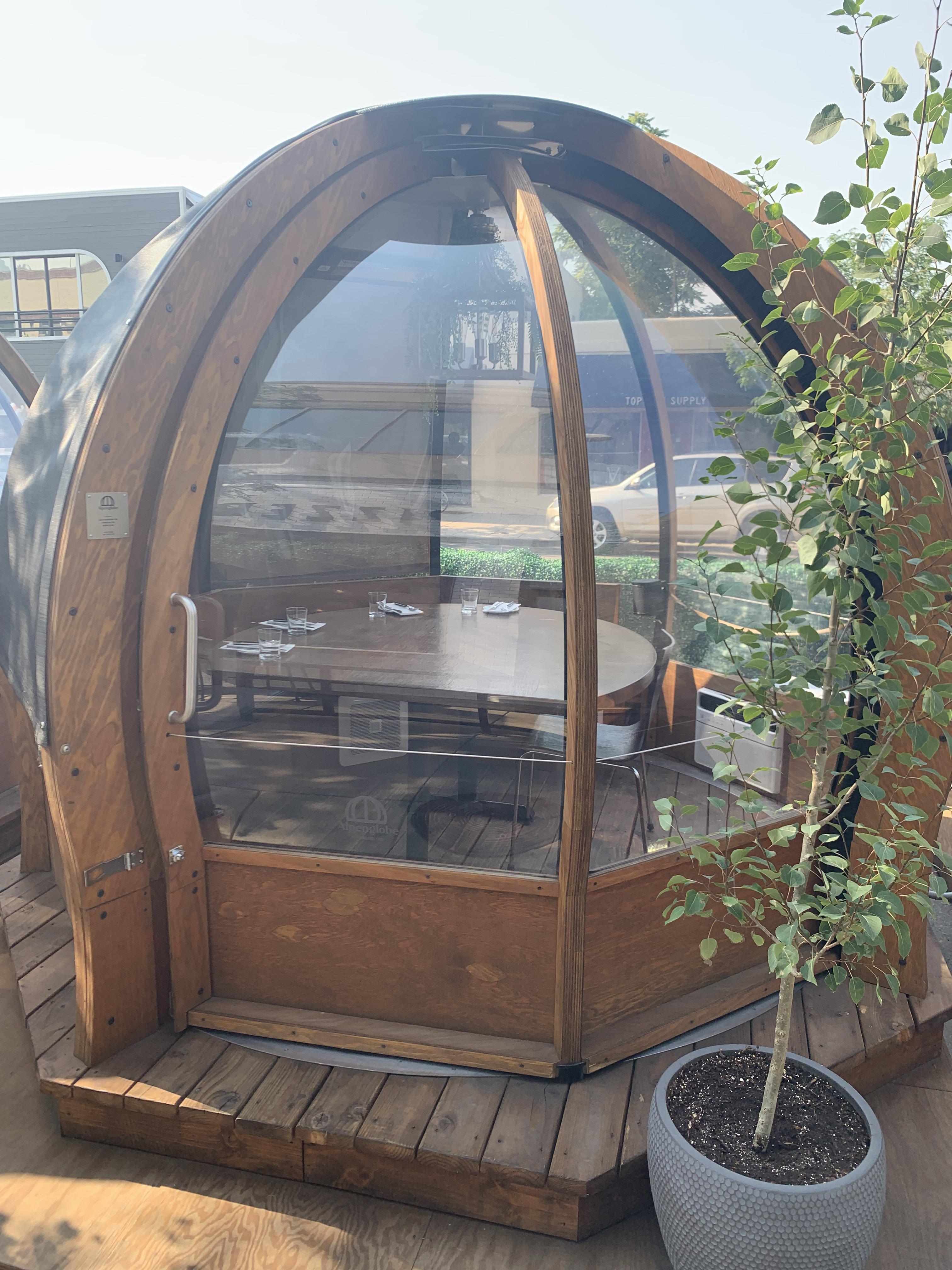 This restaurant in Colorado has air conditioned pods for families to