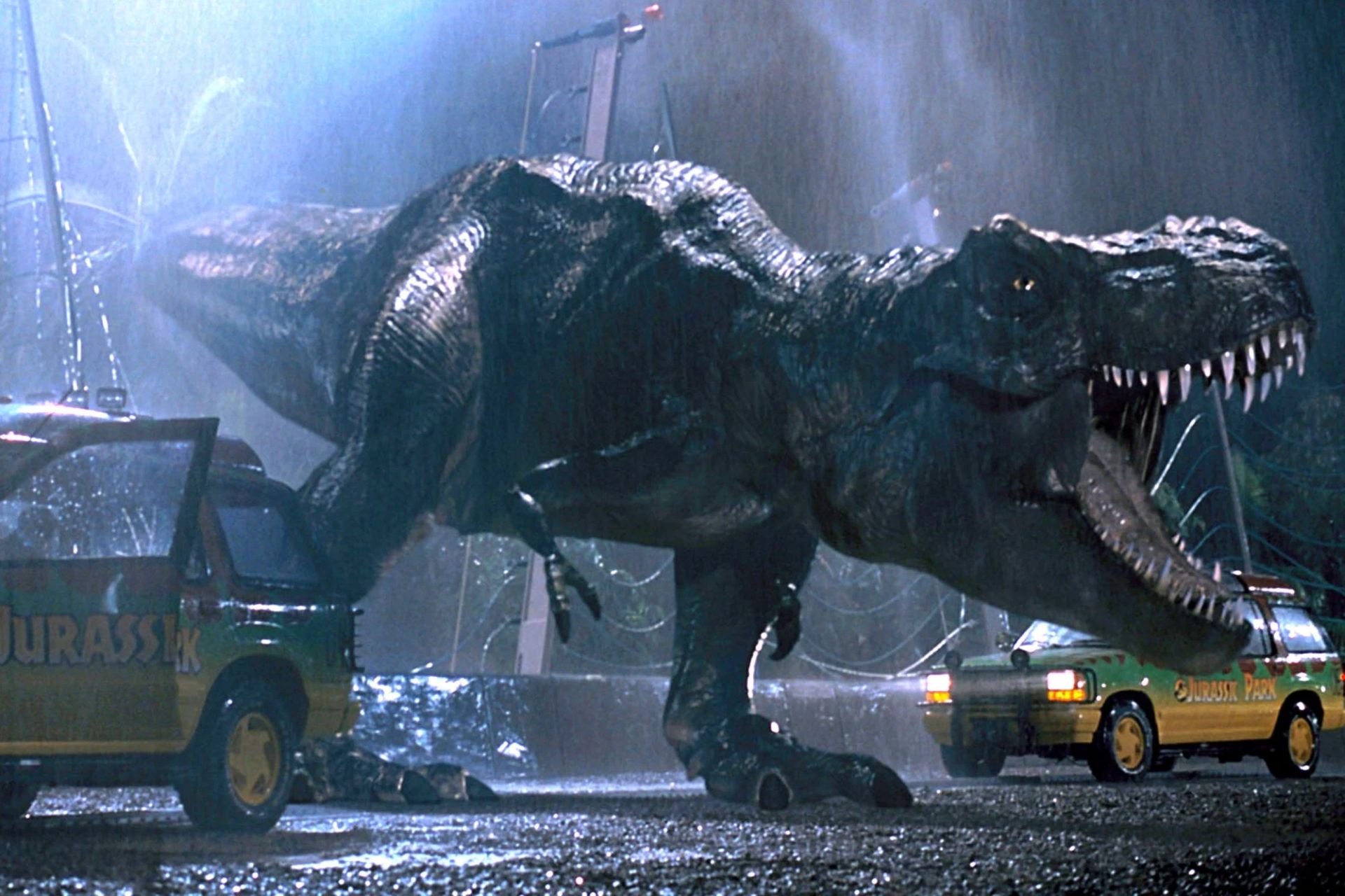 In Jurassic Park the TRex's vision is based on movement. This is because it's arms are too