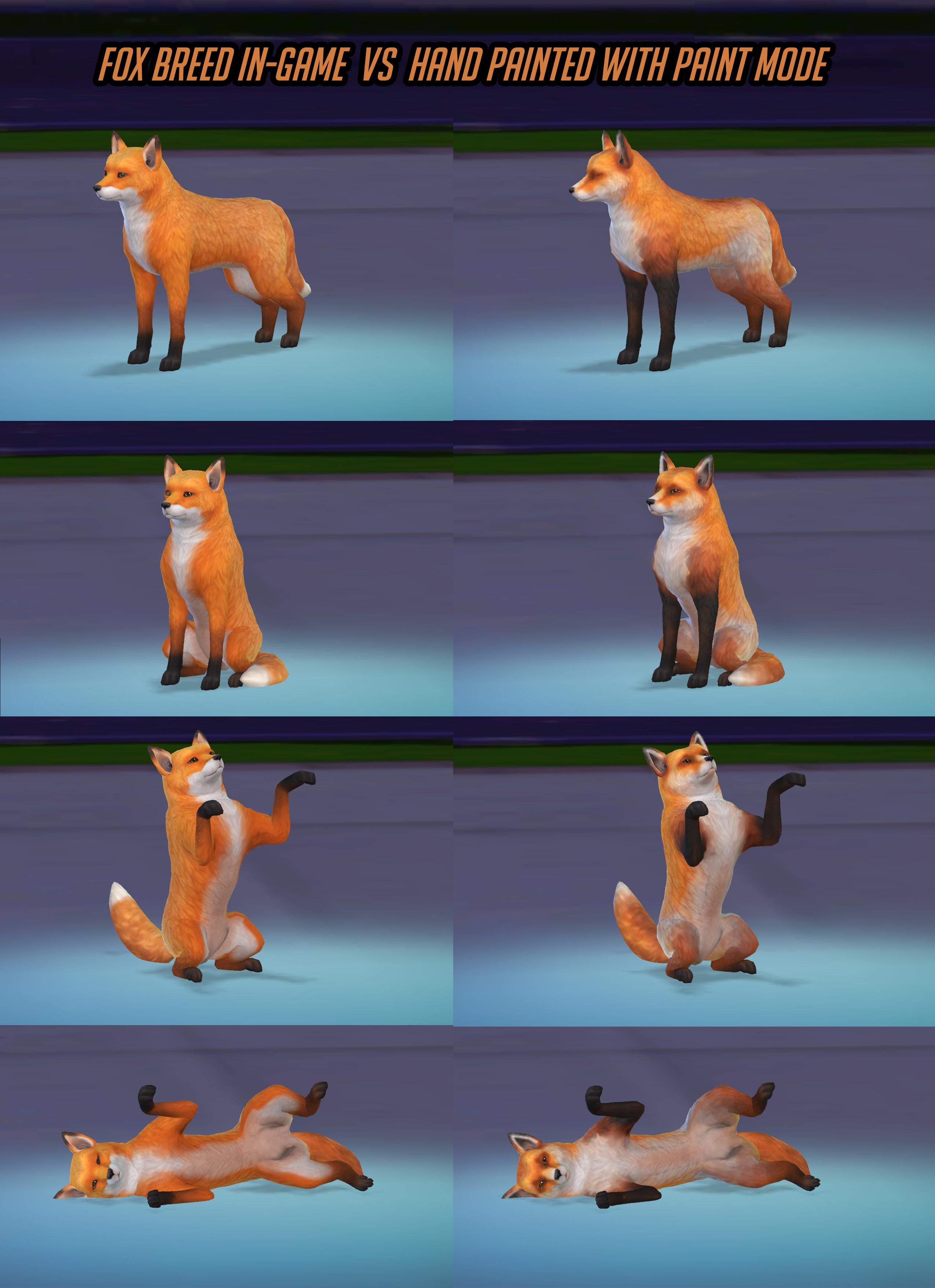 I decidedd to repaint the fox breed from Cats & Dogs r/thesims