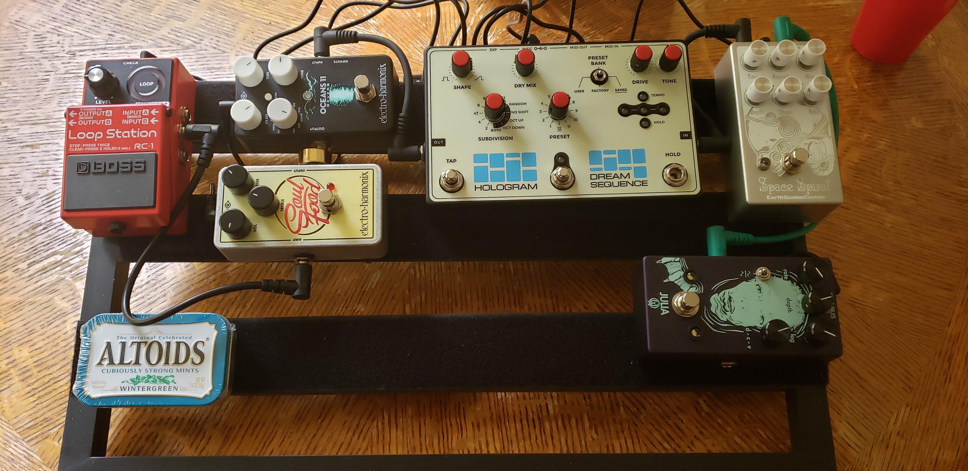 My pedal board as of now, I'm still getting use to the order. I'm new