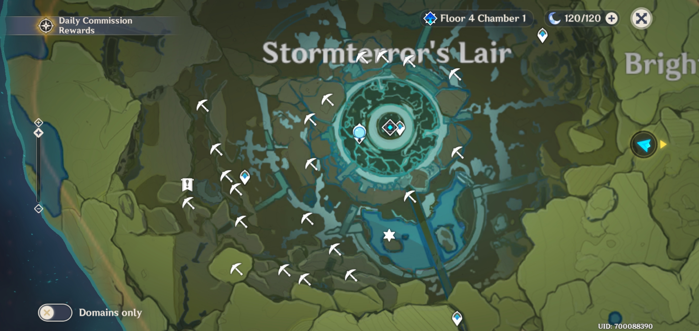 I marked all the places where I found Crystals and White Iron ores. Hope this helps someone