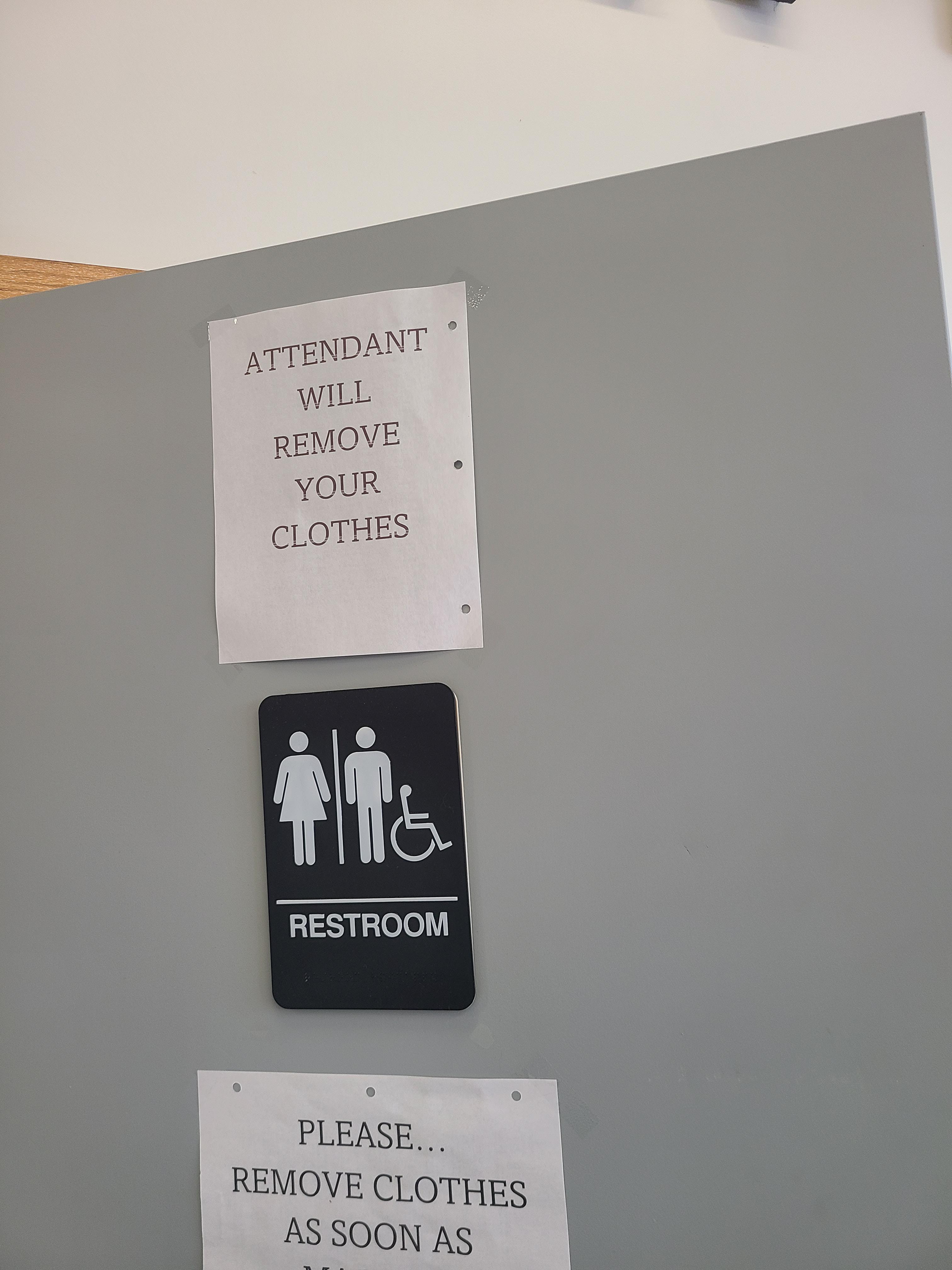 Sign on the bathroom of a local laundromat r/mildlyinteresting