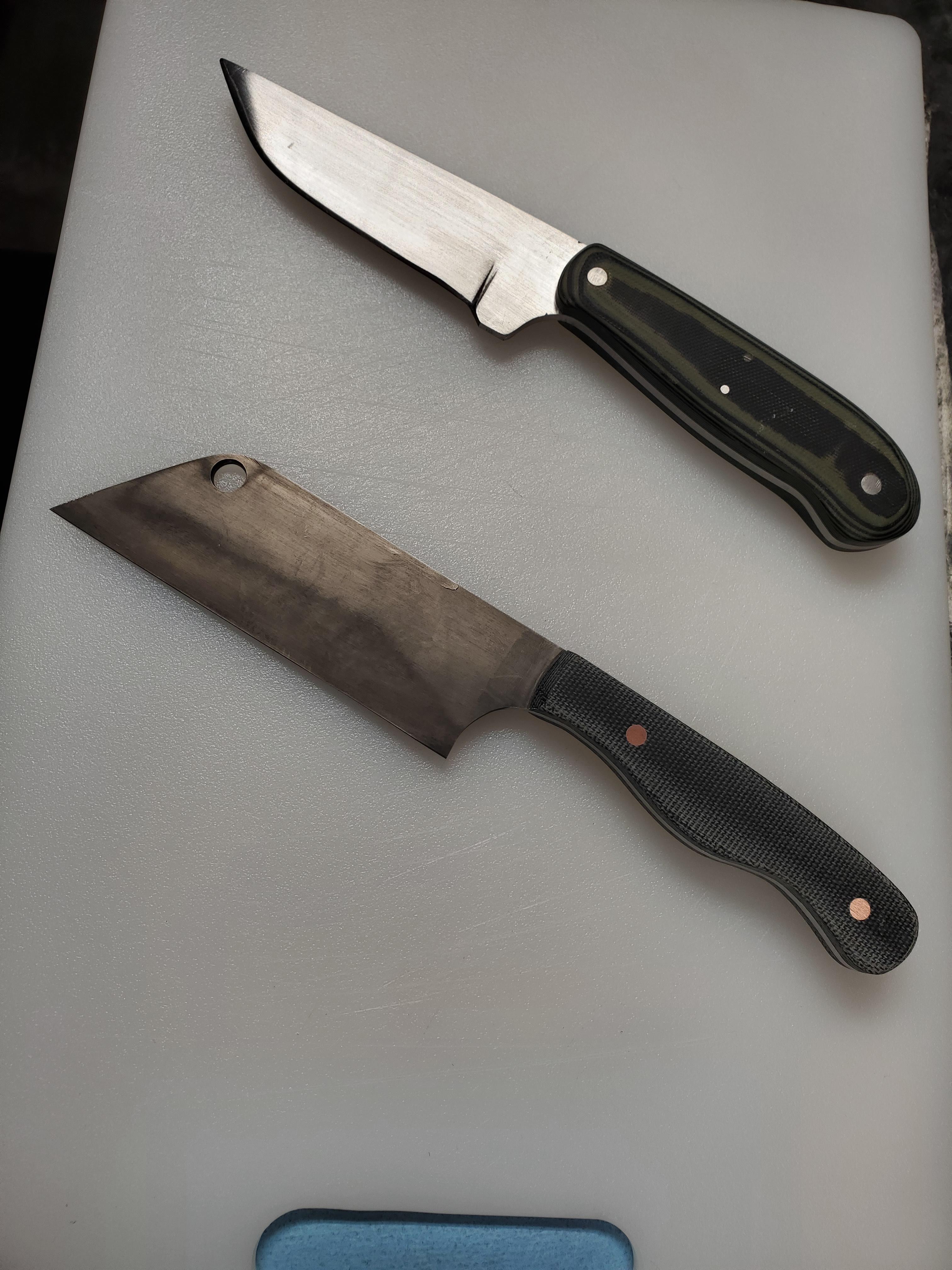 2nd knife complete. Top knife is the first knife I ever did and it was