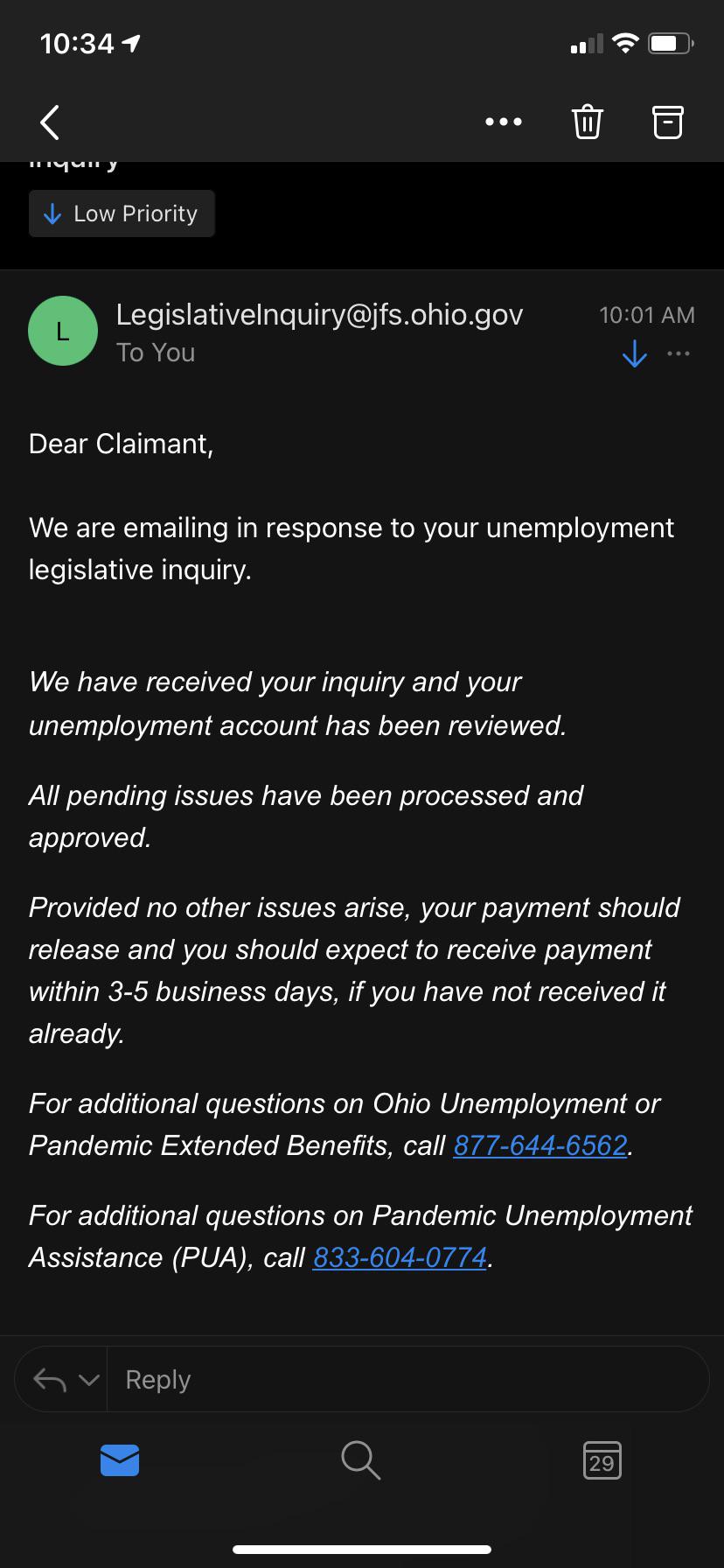 (pua) received this. Still have an overpayment and pay held. What does