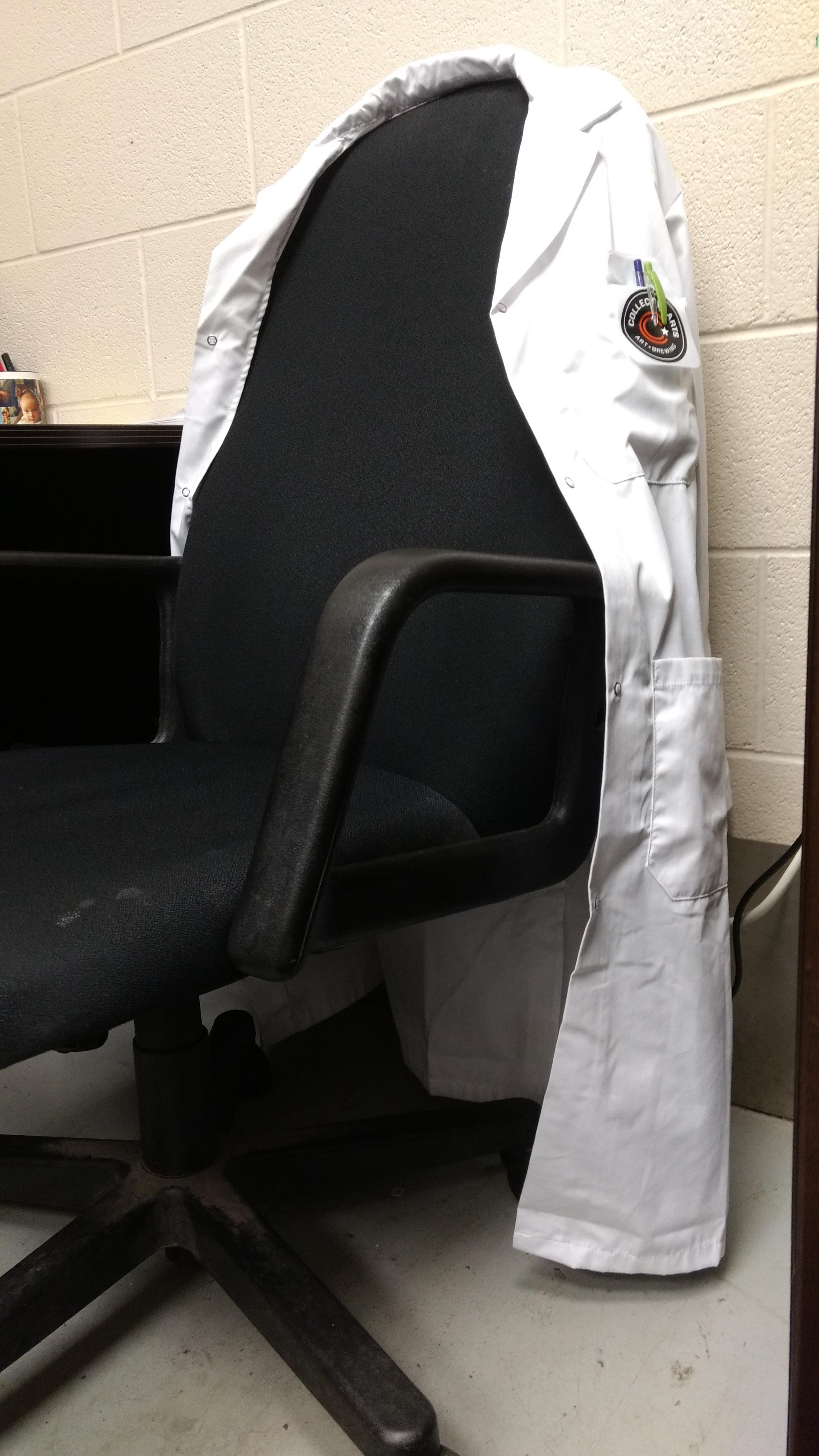 My lab coat on the back of my chair JUST clears the floor r