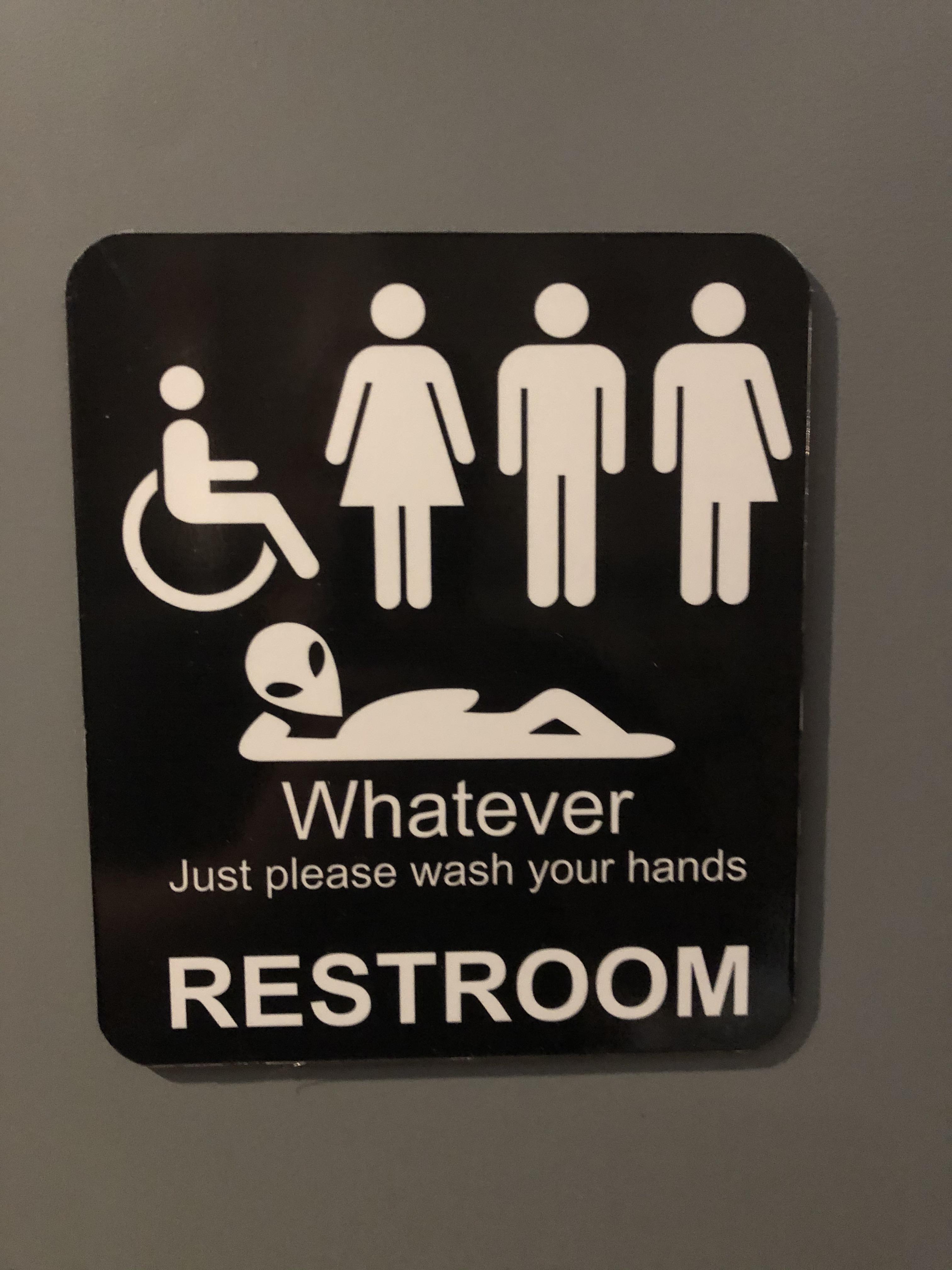 These very inclusive bathroom signs at my favorite restaurant r