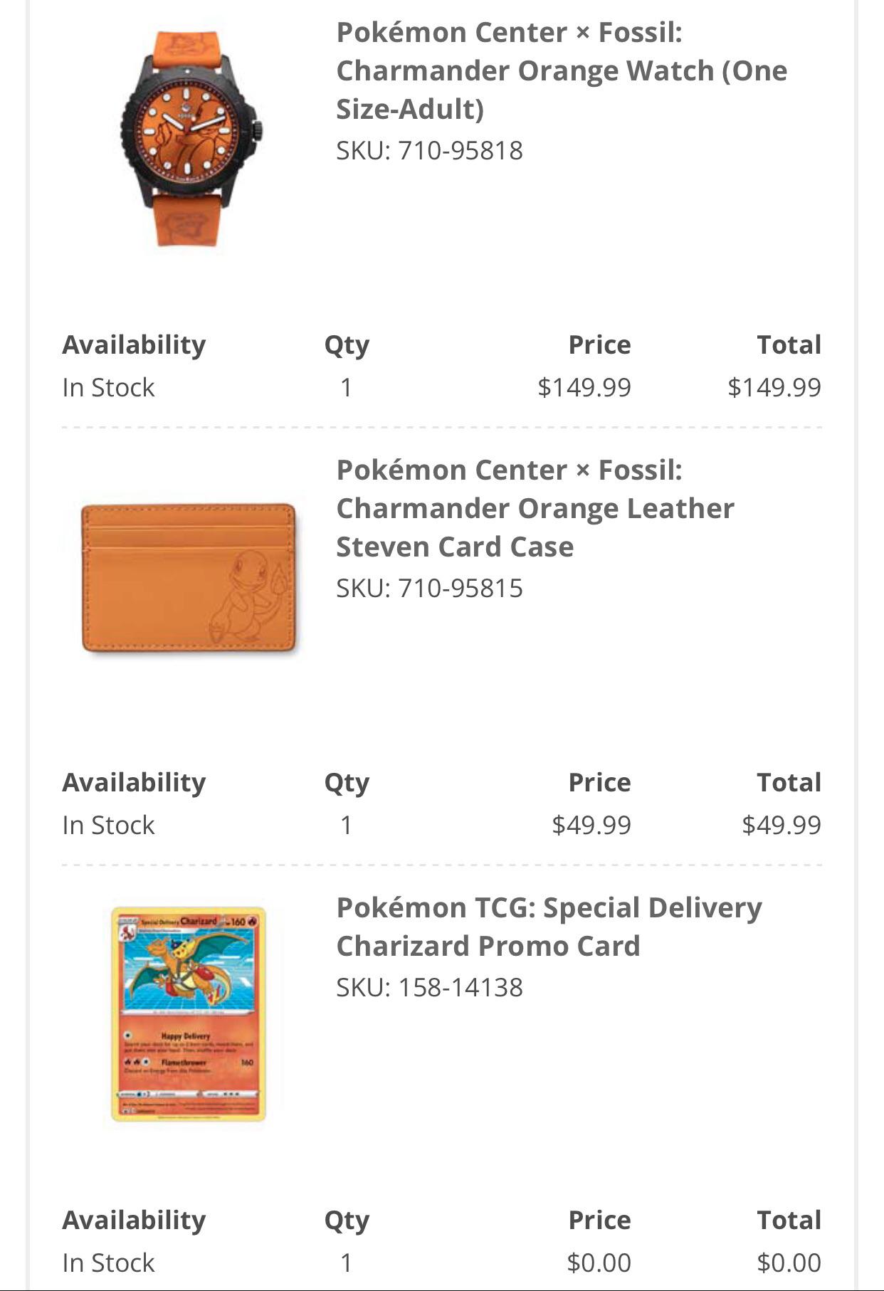 Just ordered a Fossil x Charmander watch from Pokémon Center! r
