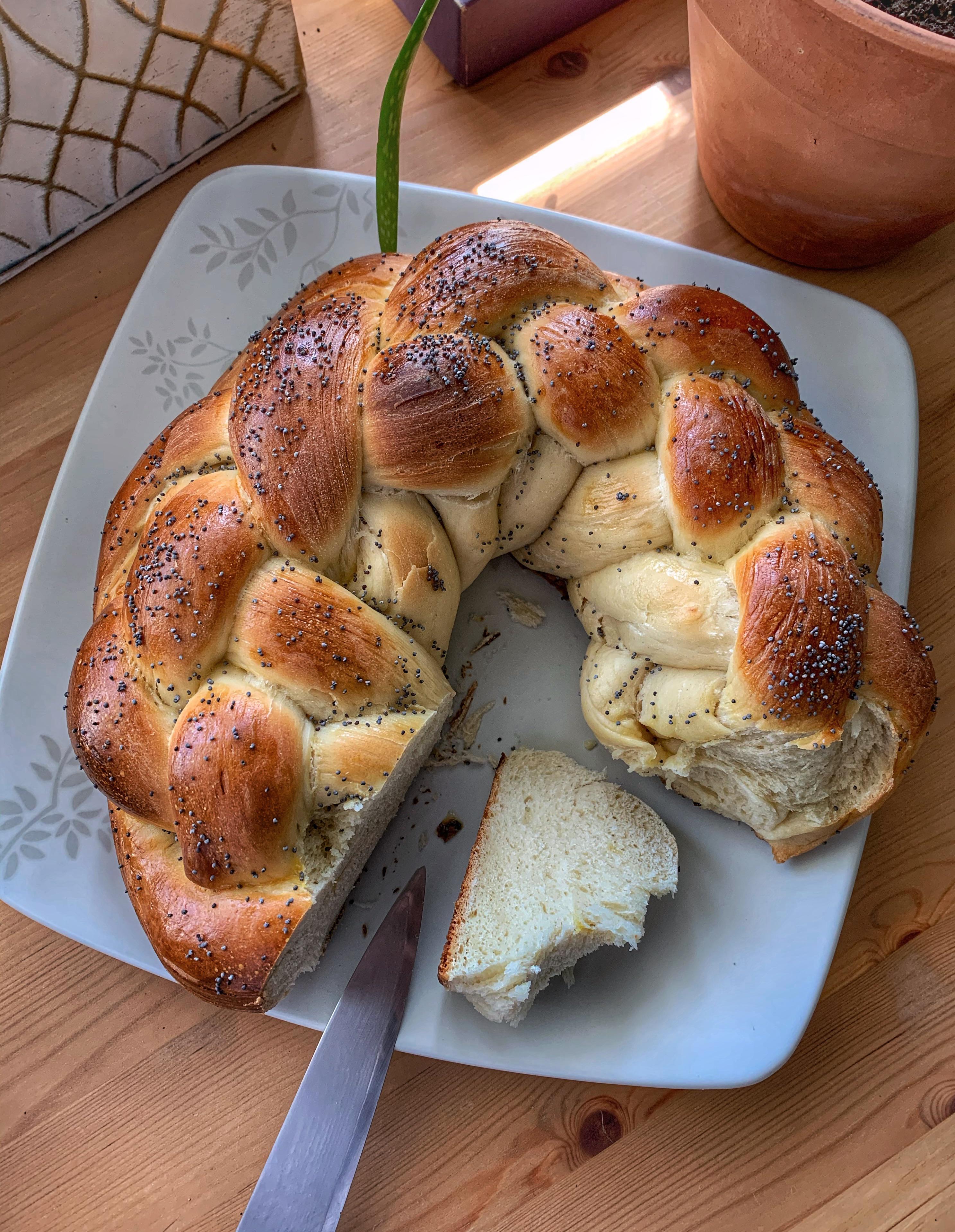 [Homemade] 6 braid Challah bread r/food