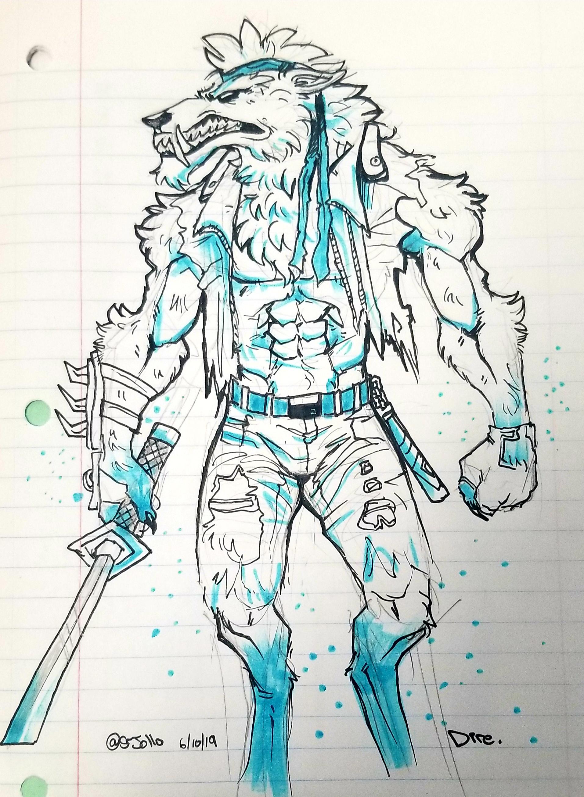 Dire Werewolf Ninja (School Sketch) r/FORTnITE