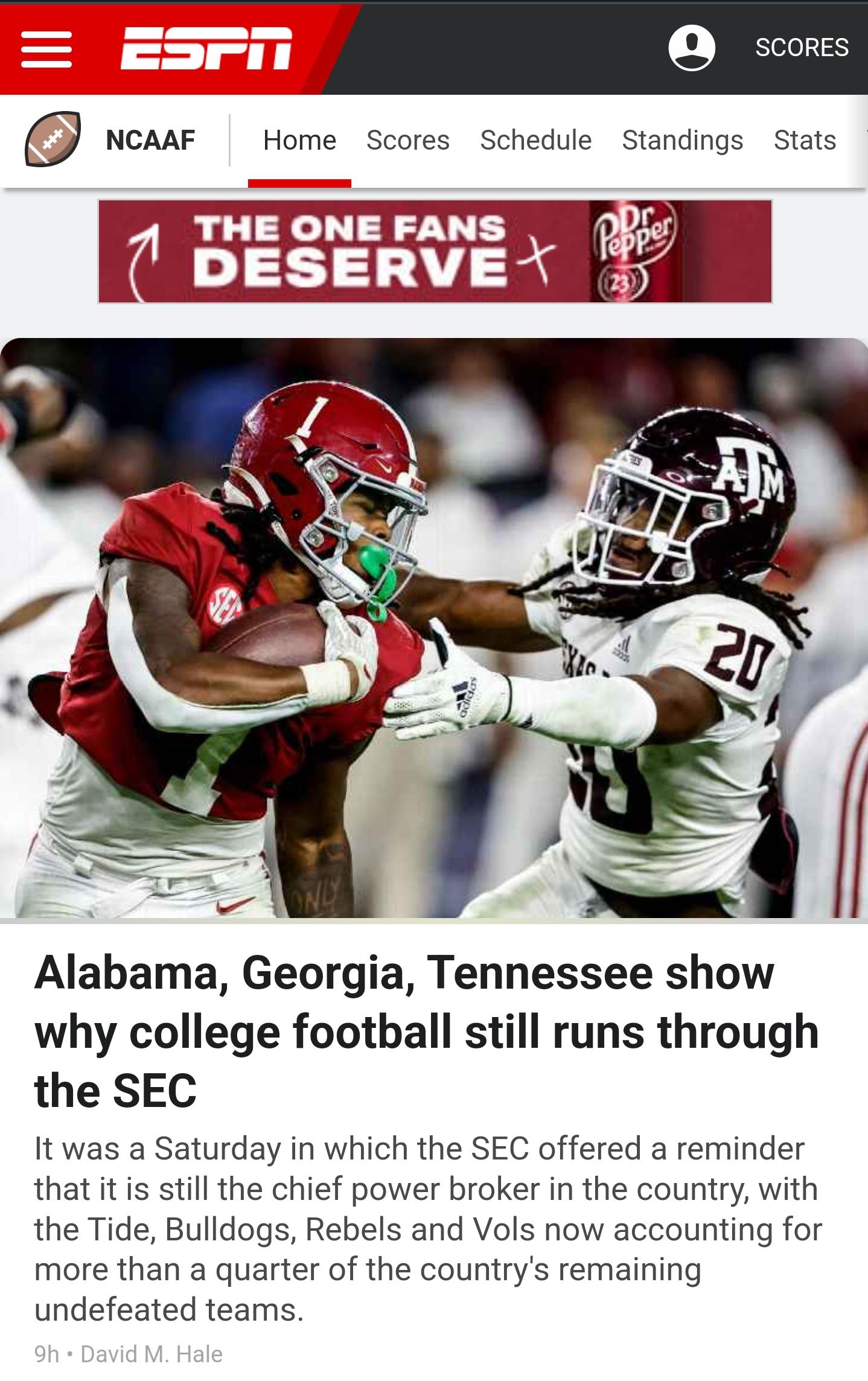 ESPN's totally unbiased spin on Alabama's squeaker victories over 2 unranked teams. r
