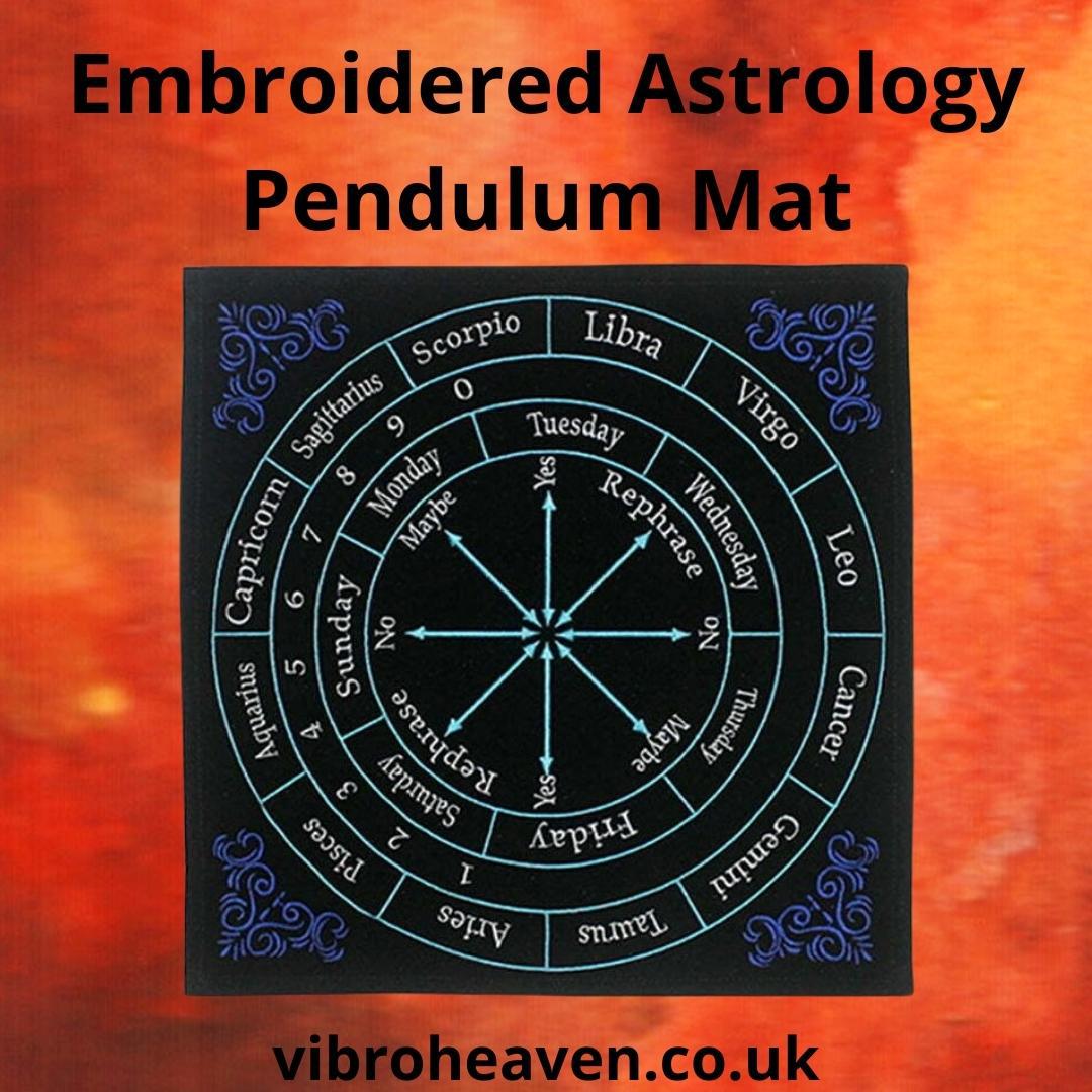 Embroidered Astrology Pendulum Mat. This 32cm astrology pendulum