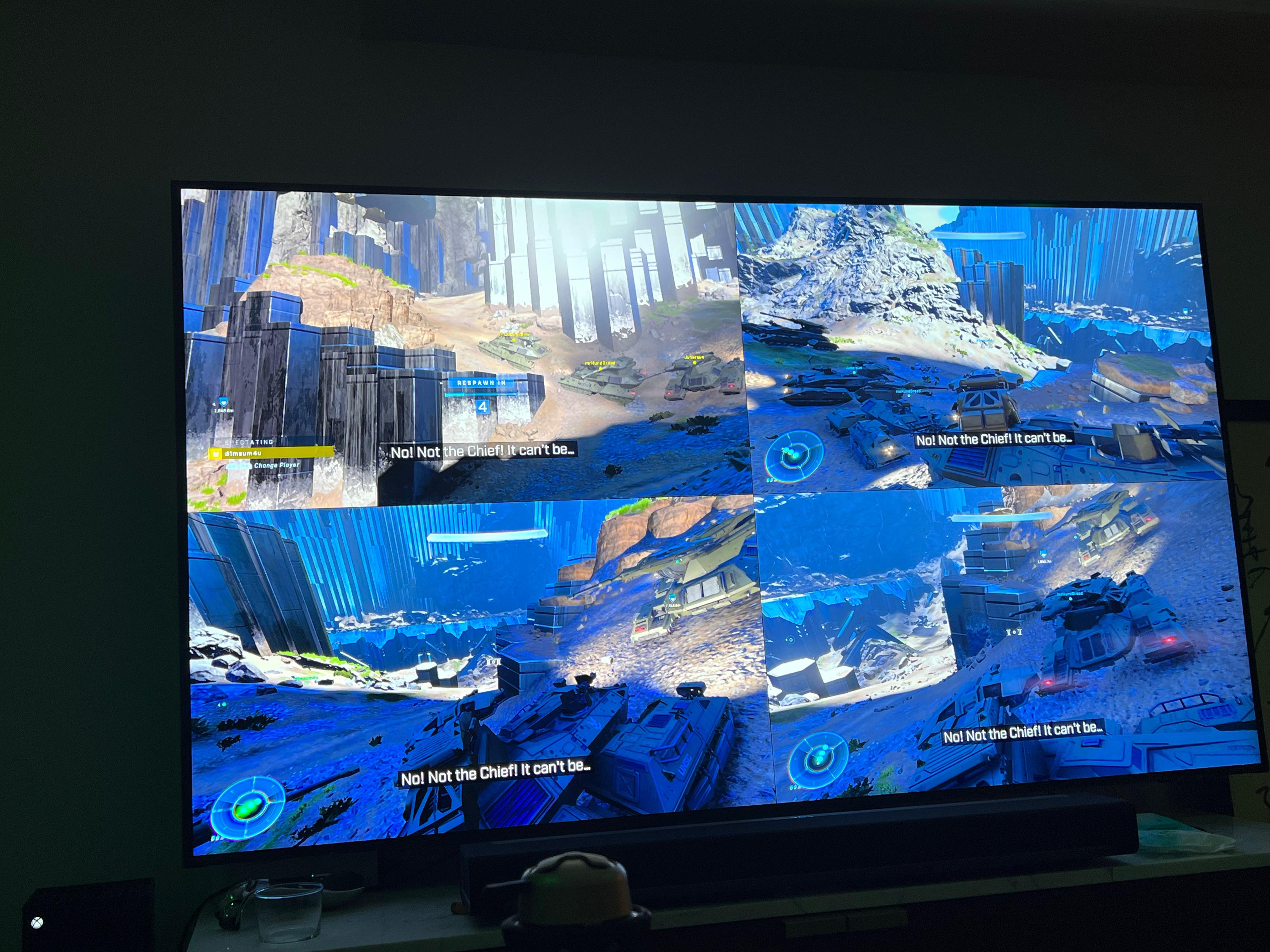 Favorite part of couch coop, all of us in tanks. r/halo