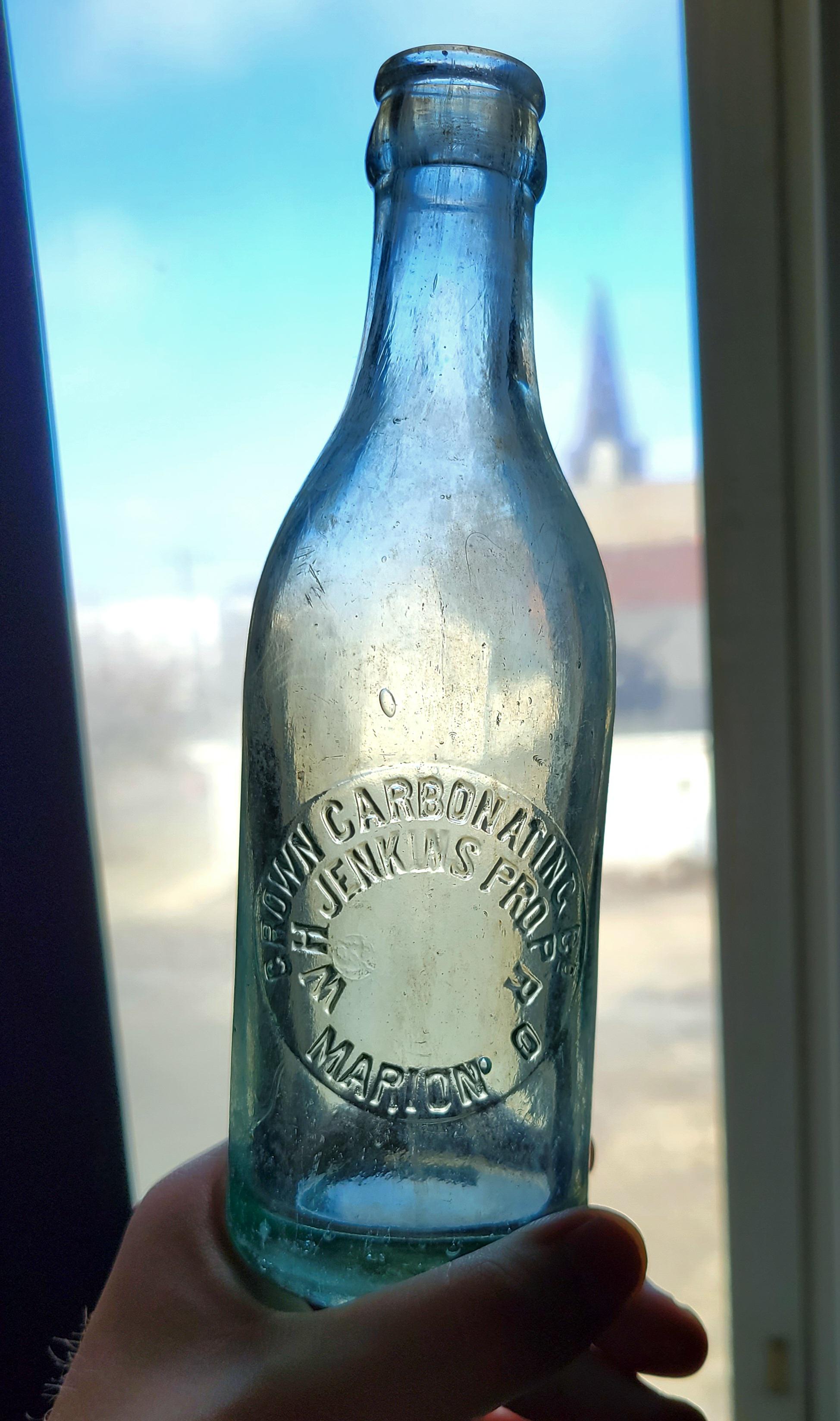 Crown Carbonating Company soda bottle. There is no embossing with how