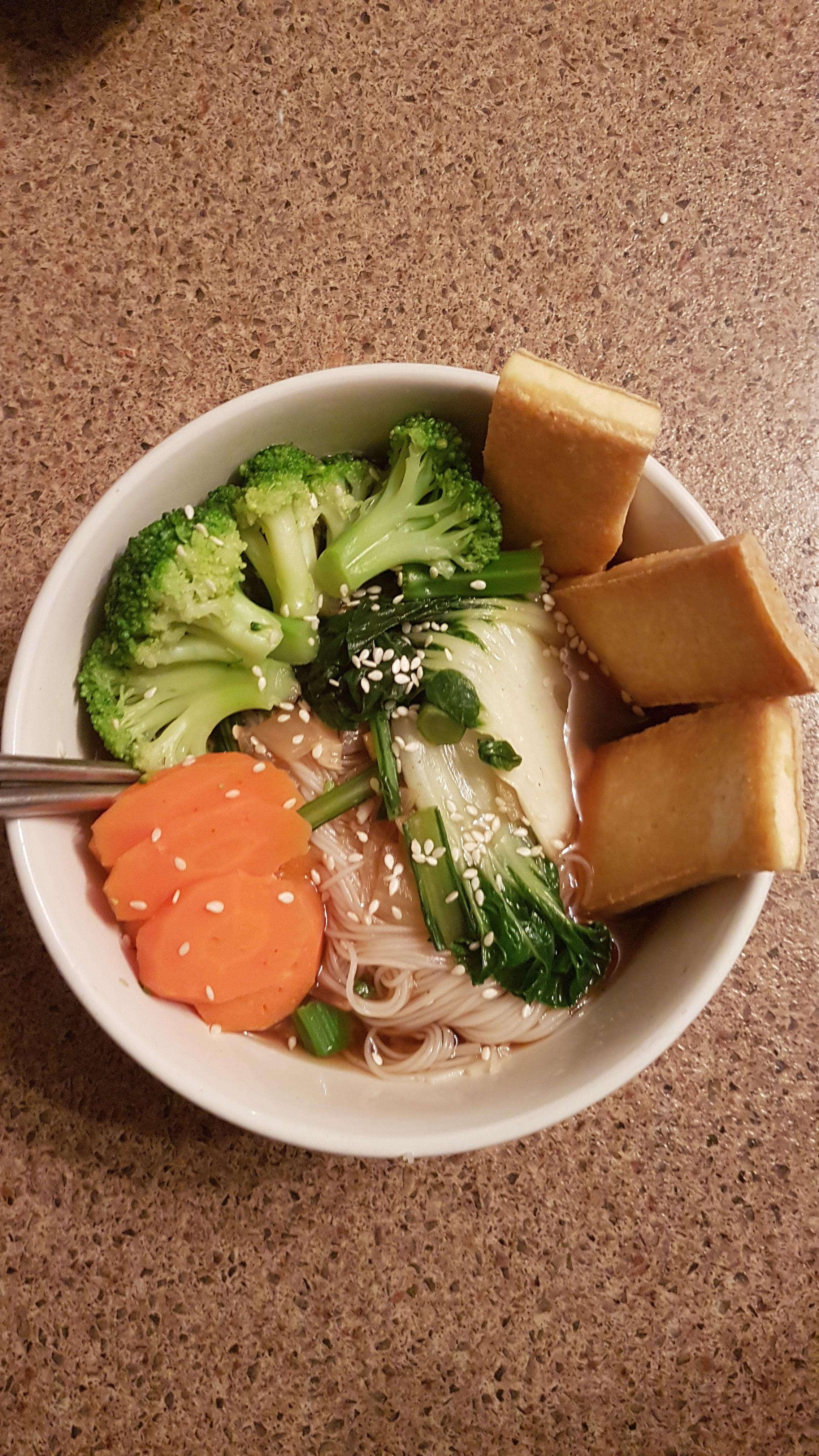 Veggie bok choy noodle soup with tofu for supper tonight! r/HealthyFood