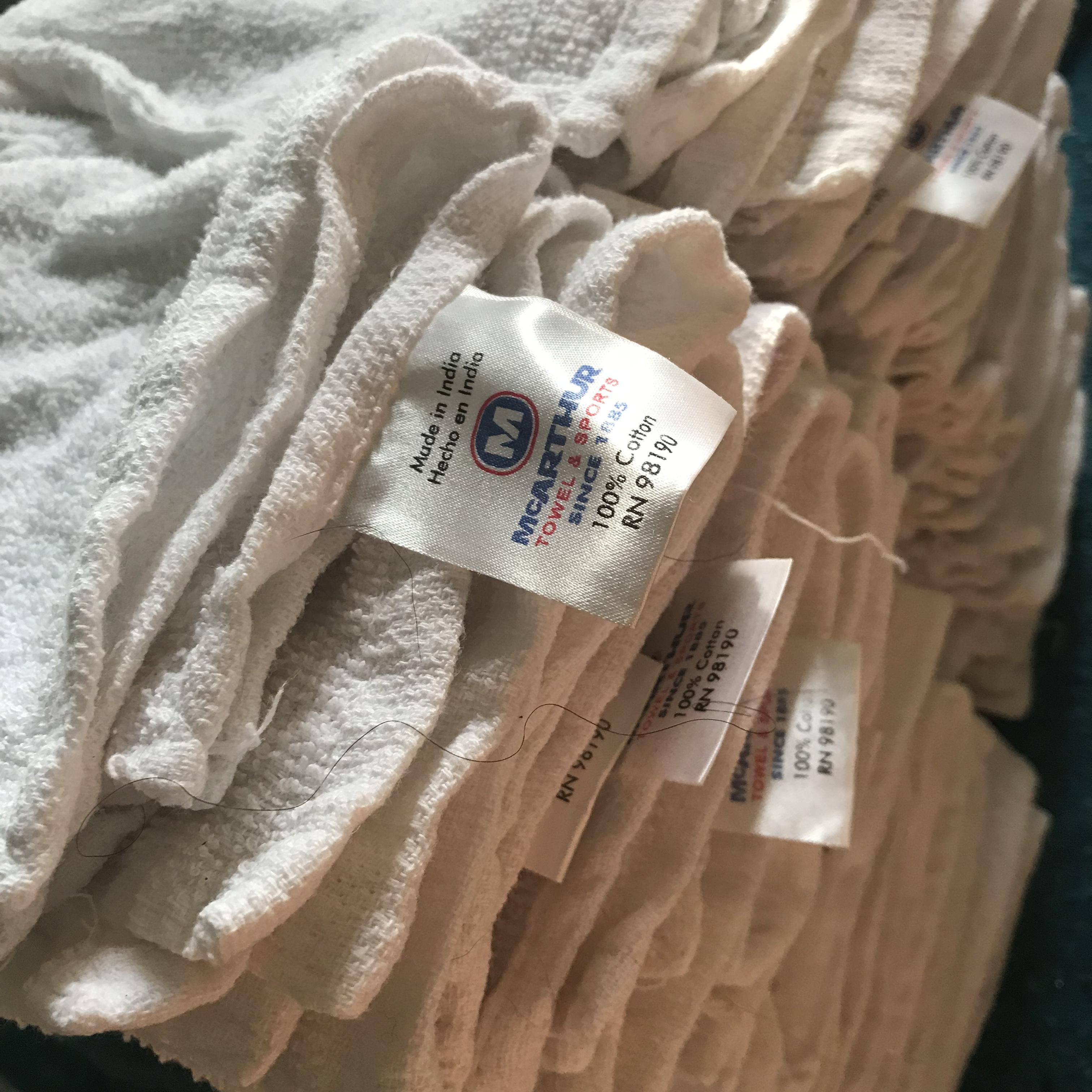 Goodbye forever paper towels! 100 cotton towels from a road race! r