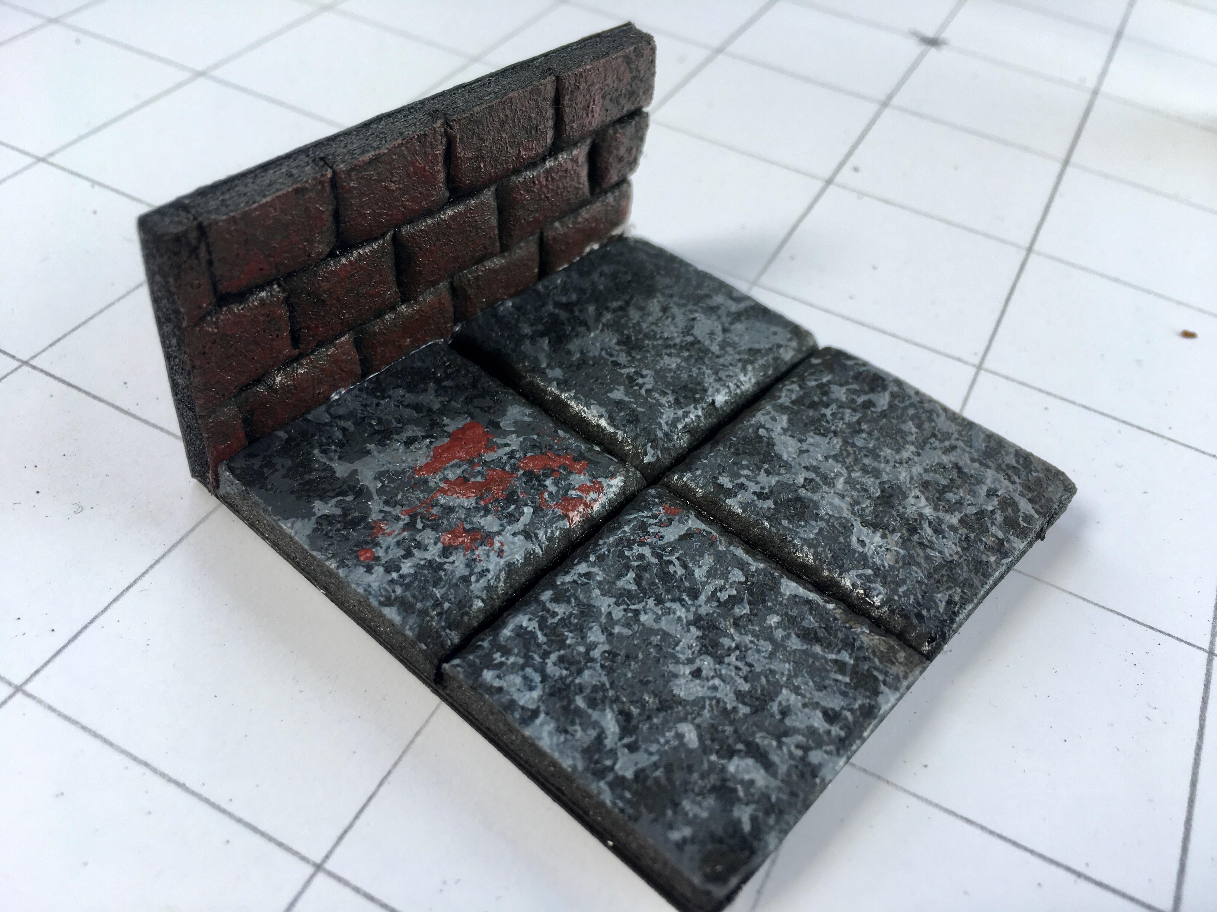 My first ever painted dungeon tile! Foam board and acrylic. r/DnDIY